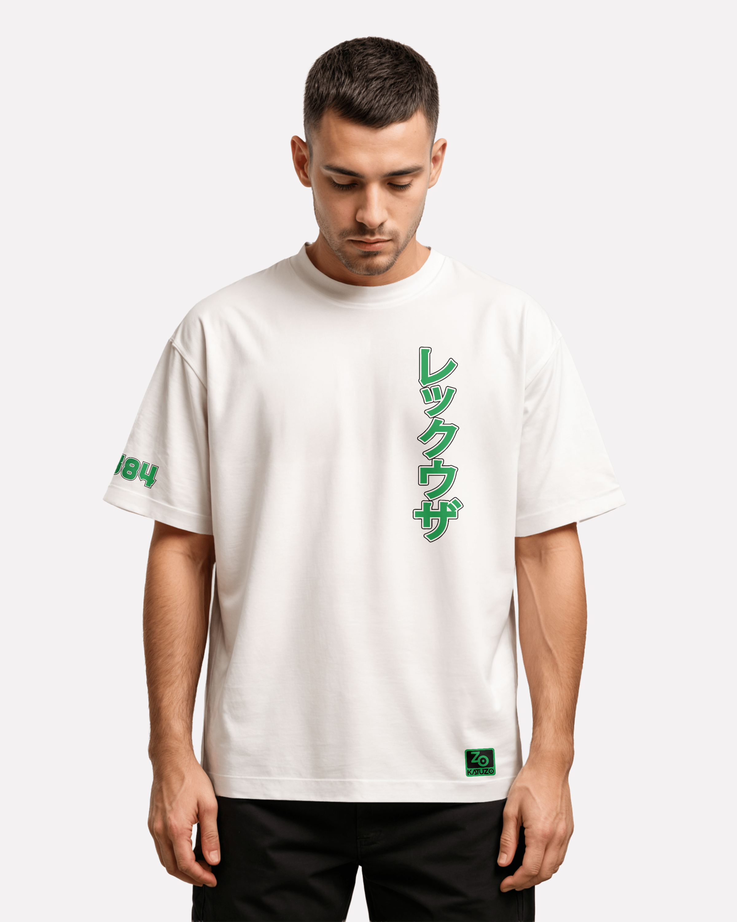 Rayquaza Oversize/Box T-shirt Unisex biała/czarna