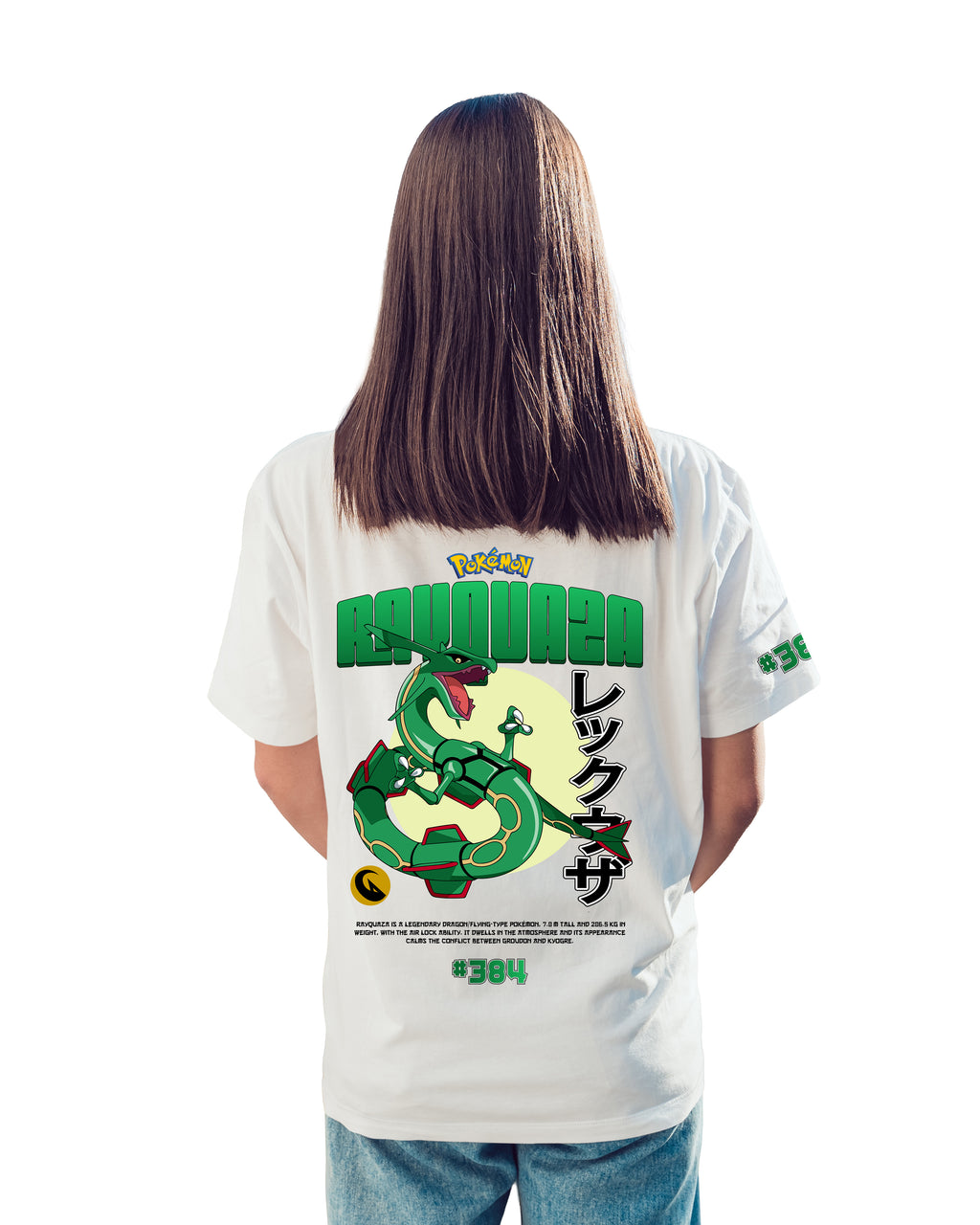 Rayquaza T-shirt Classic Unisex biała/czarna