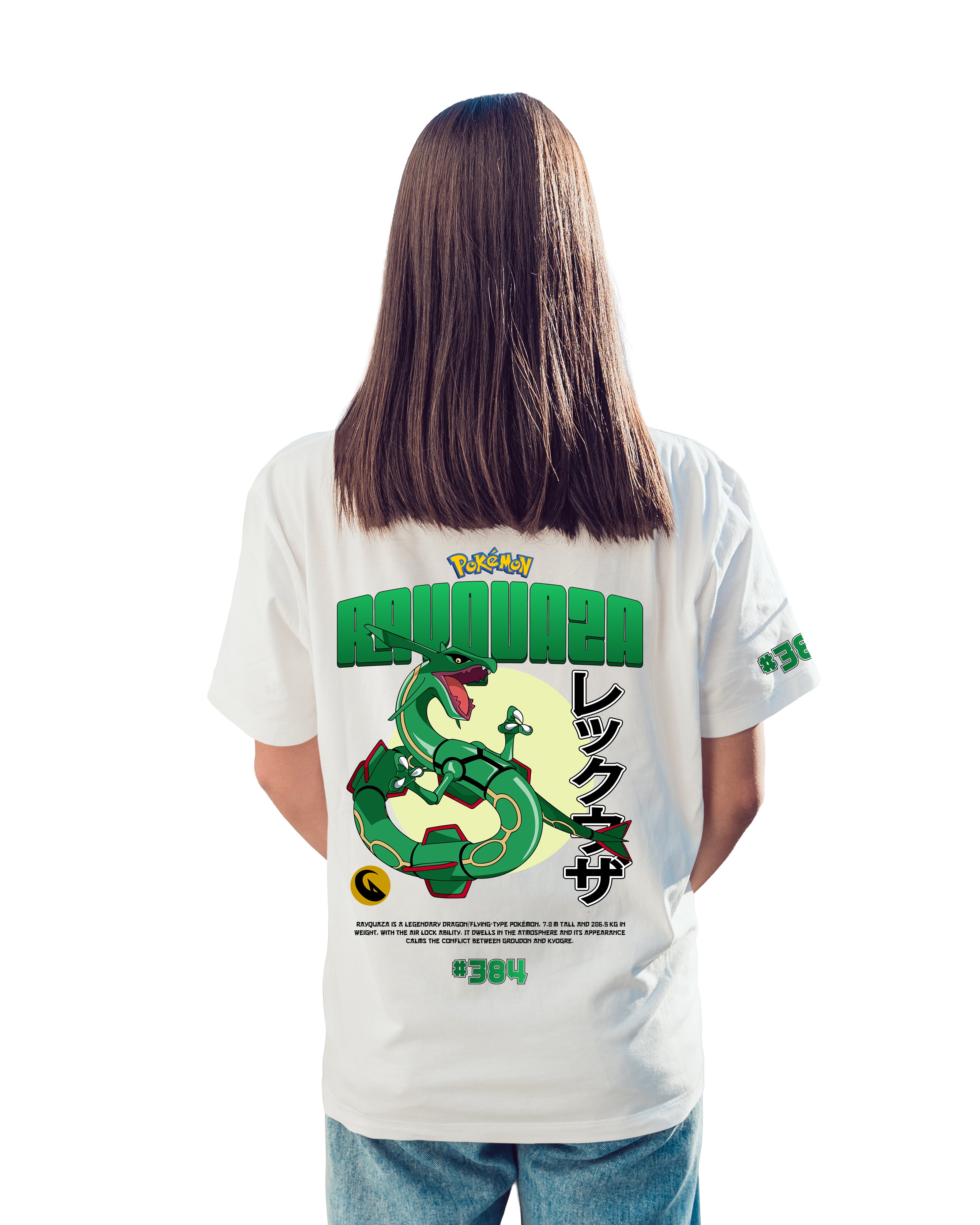 Rayquaza T-shirt Classic Unisex biała/czarna