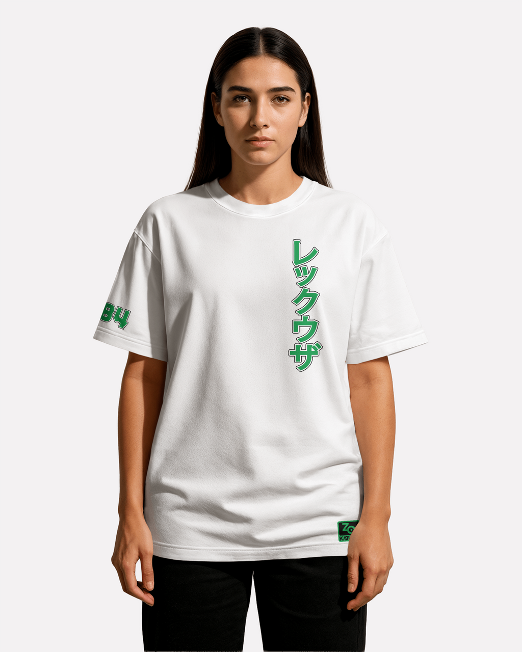 Rayquaza Oversize/Box T-shirt Unisex biała/czarna