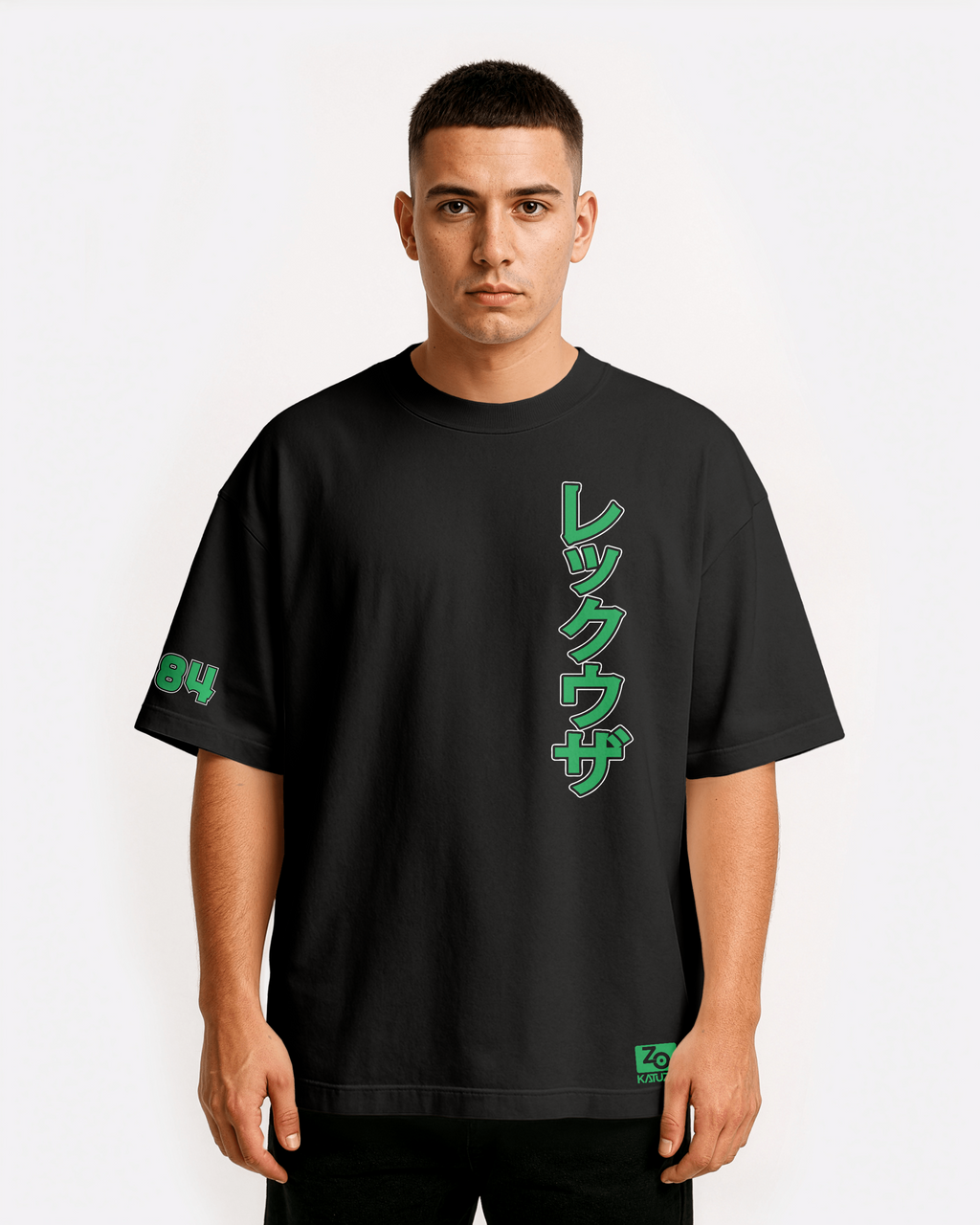 Rayquaza Oversize/Box T-shirt Unisex biała/czarna