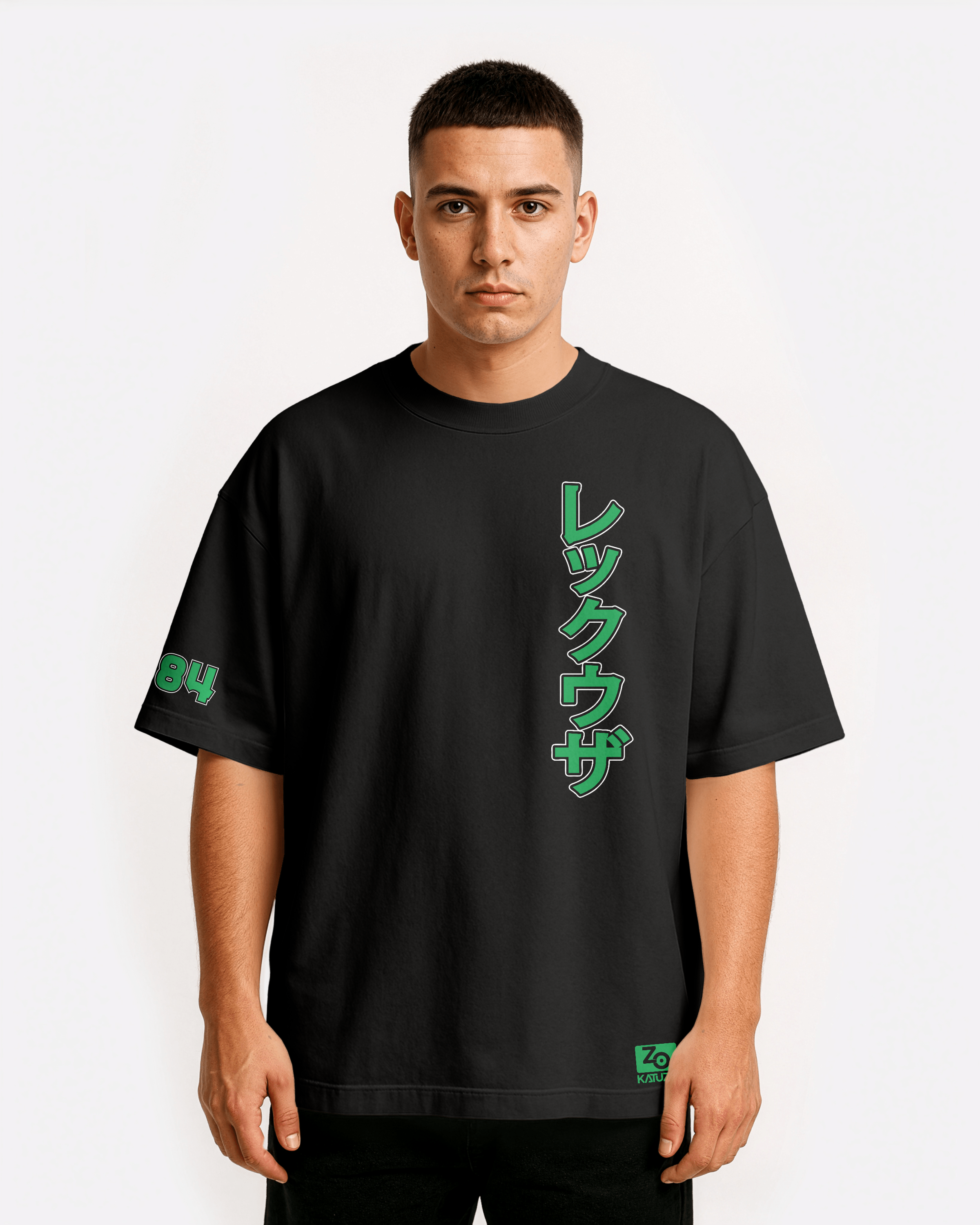 Rayquaza Oversize/Box T-shirt Unisex biała/czarna