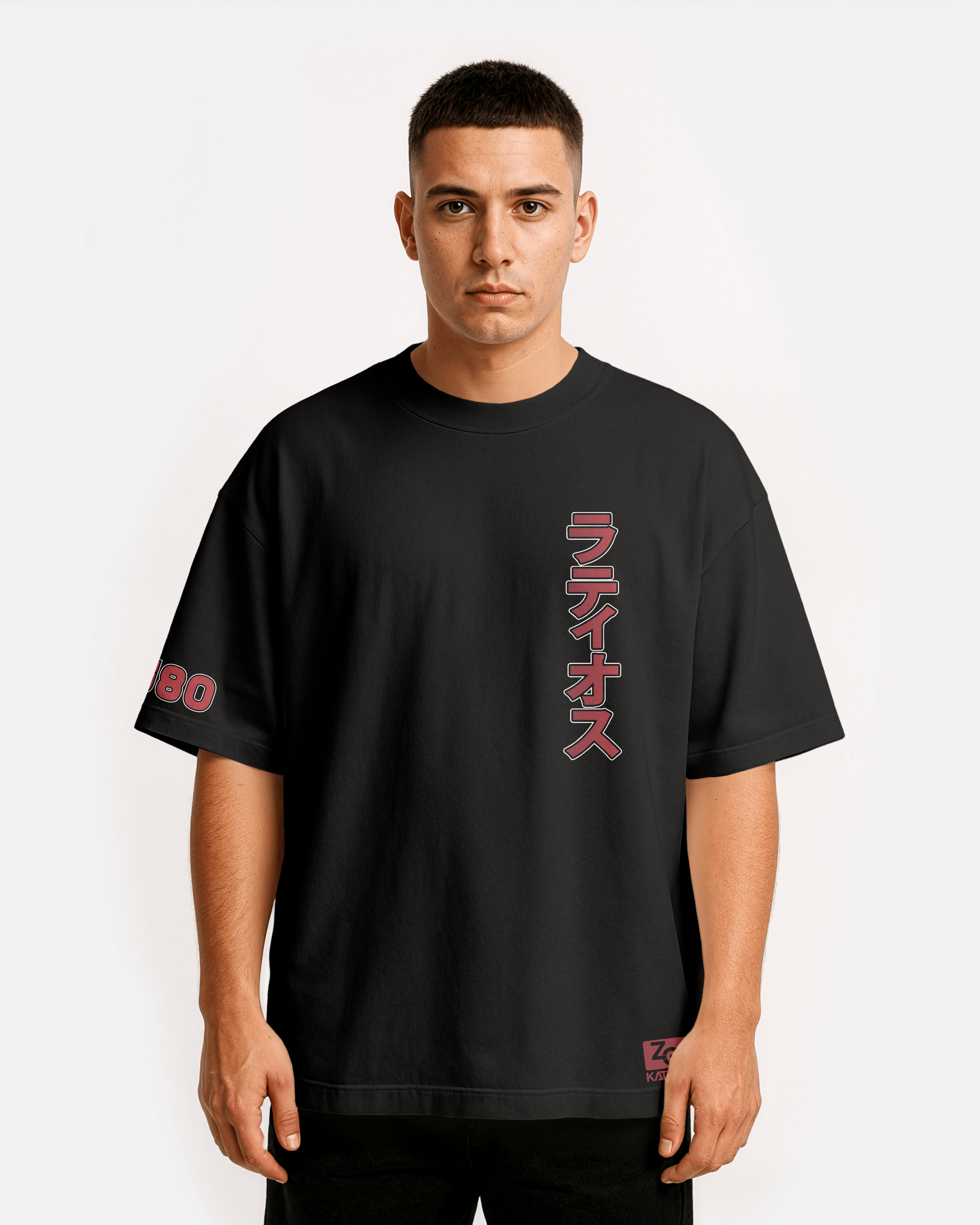 Latias Oversize/Box T-shirt Unisex biała/czarna