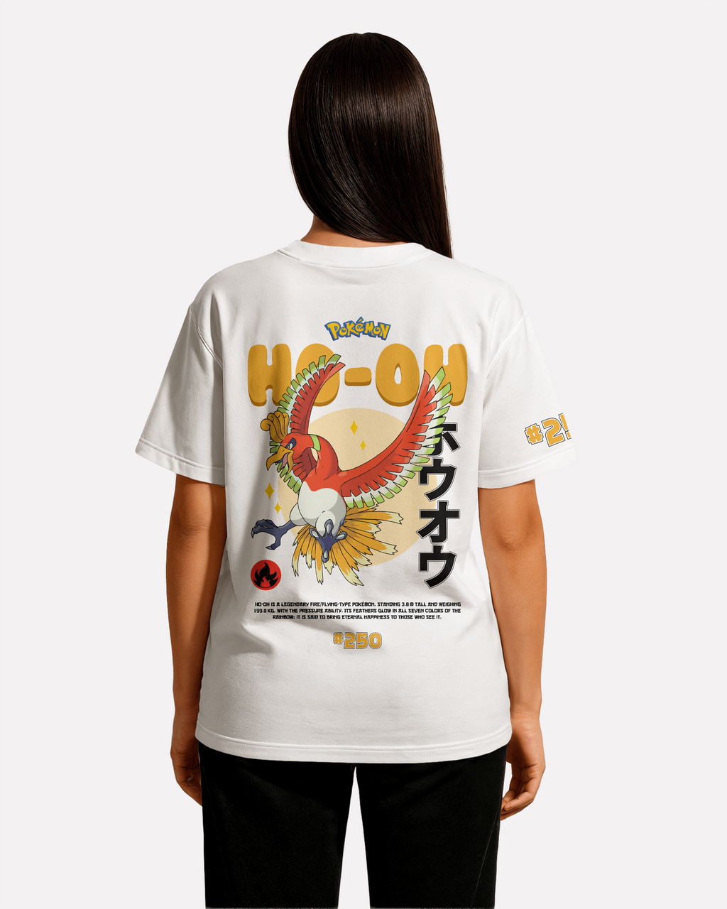 Ho-Oh Oversize/Box T-shirt Unisex biała/czarna