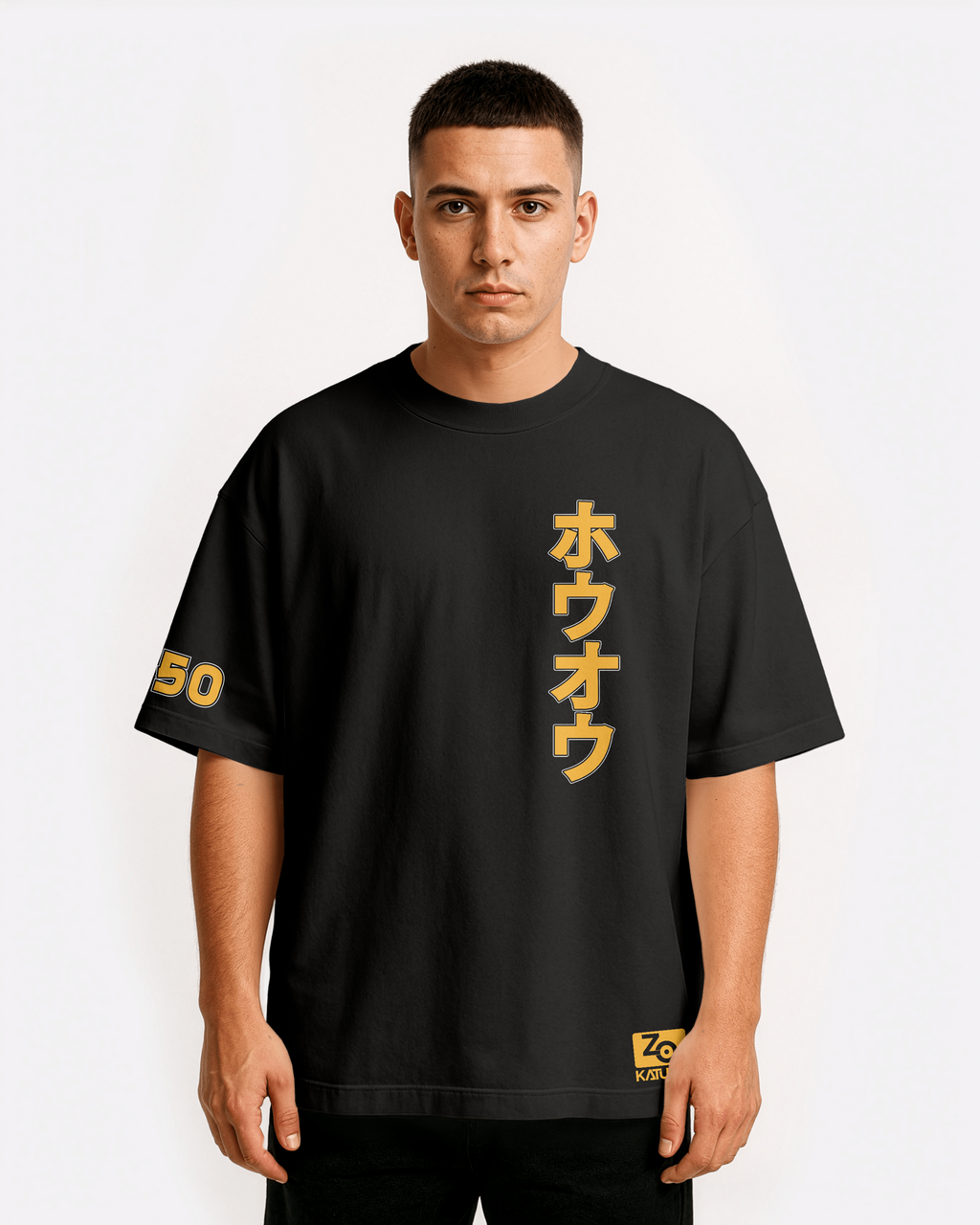 Ho-Oh Oversize/Box T-shirt Unisex biała/czarna