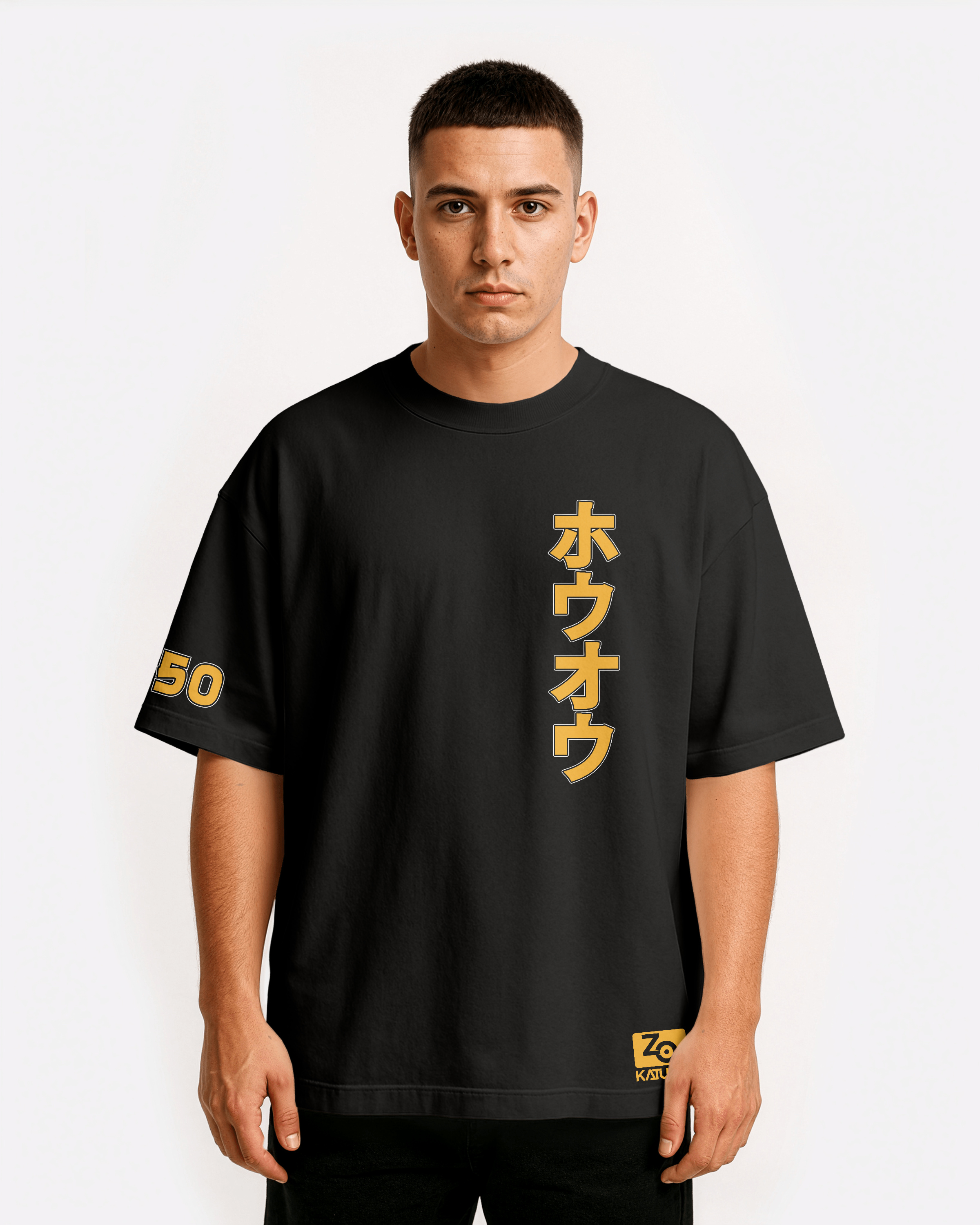 Ho-Oh Oversize/Box T-shirt Unisex biała/czarna