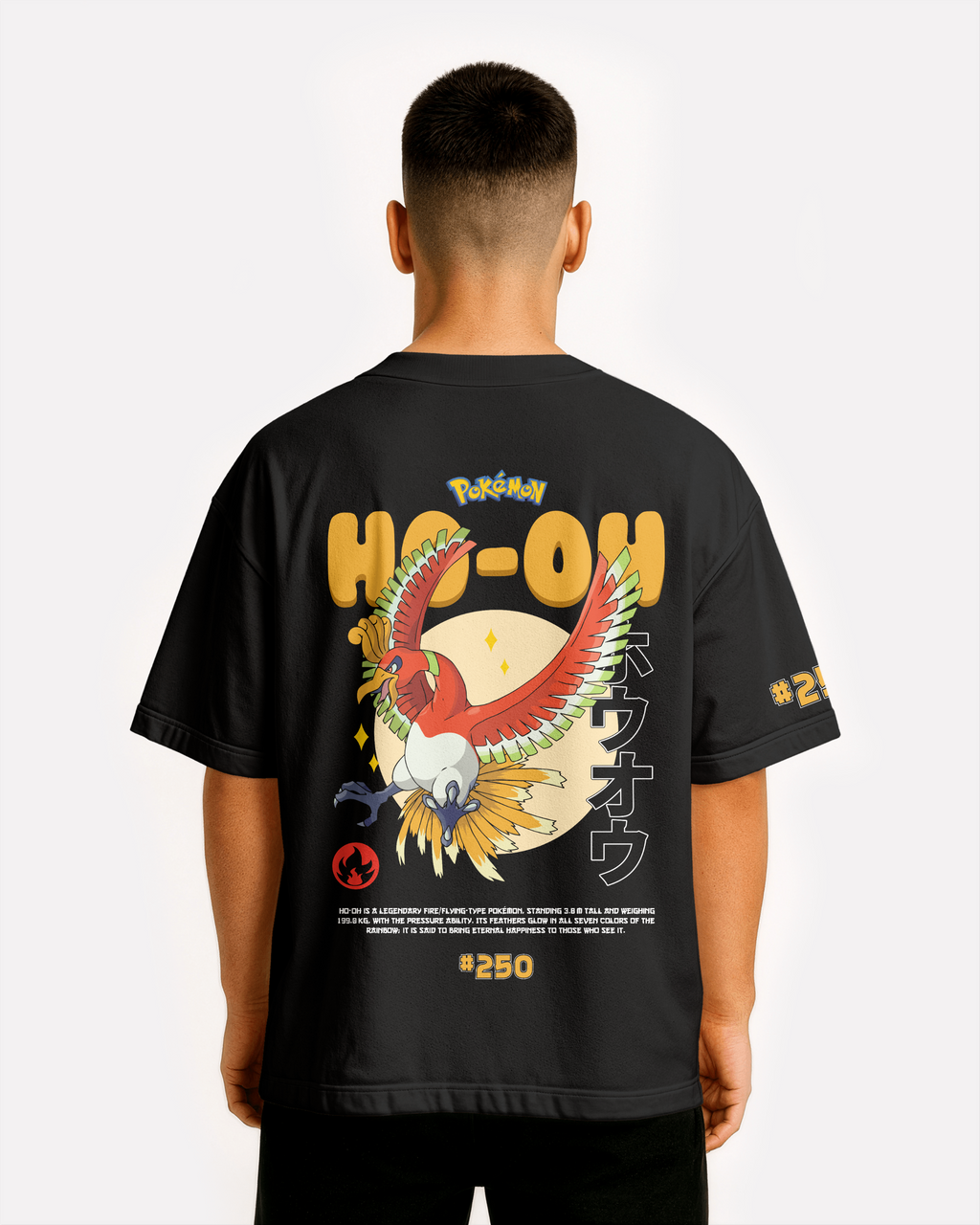 Ho-Oh Oversize/Box T-shirt Unisex biała/czarna