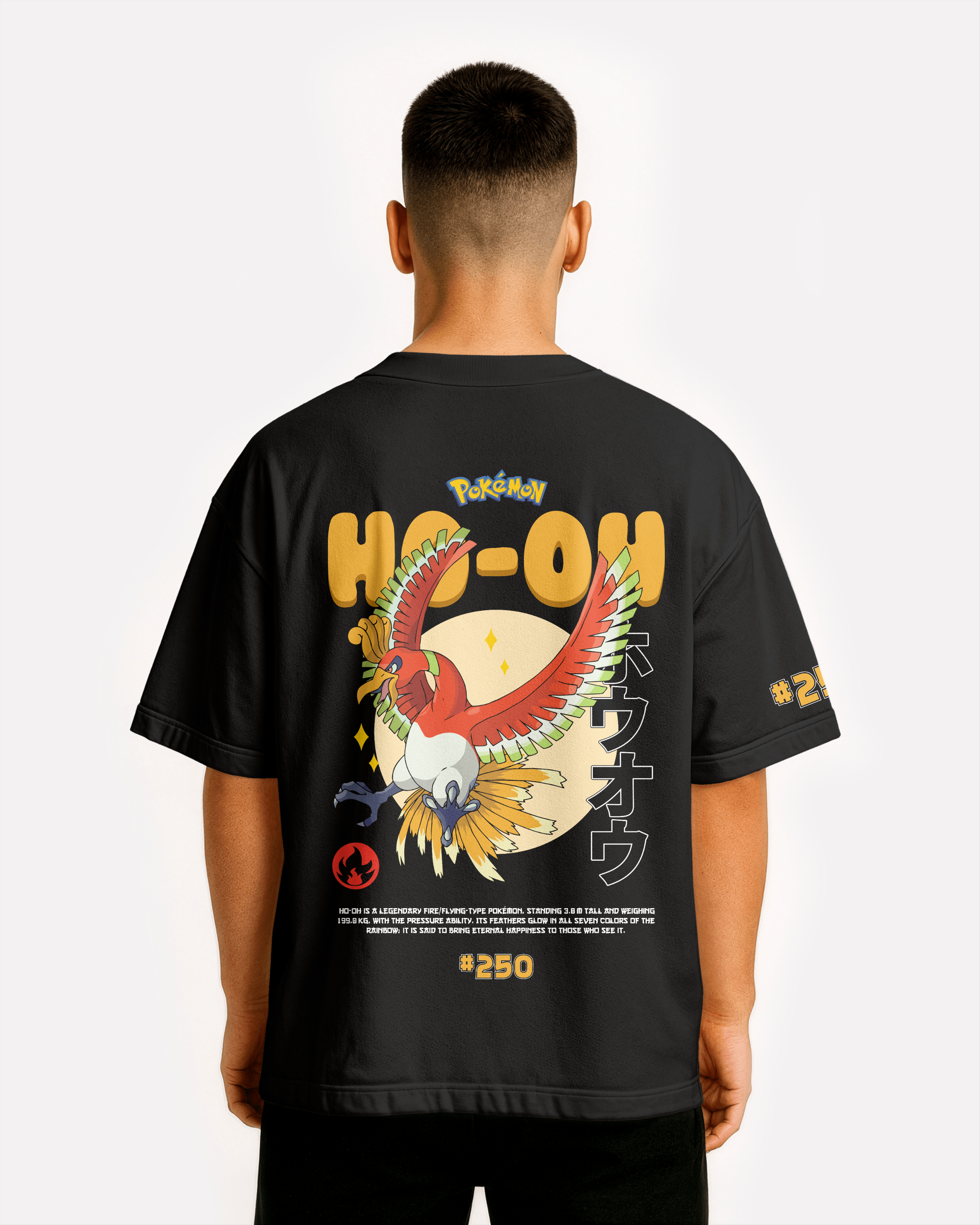 Ho-Oh Oversize/Box T-shirt Unisex biała/czarna