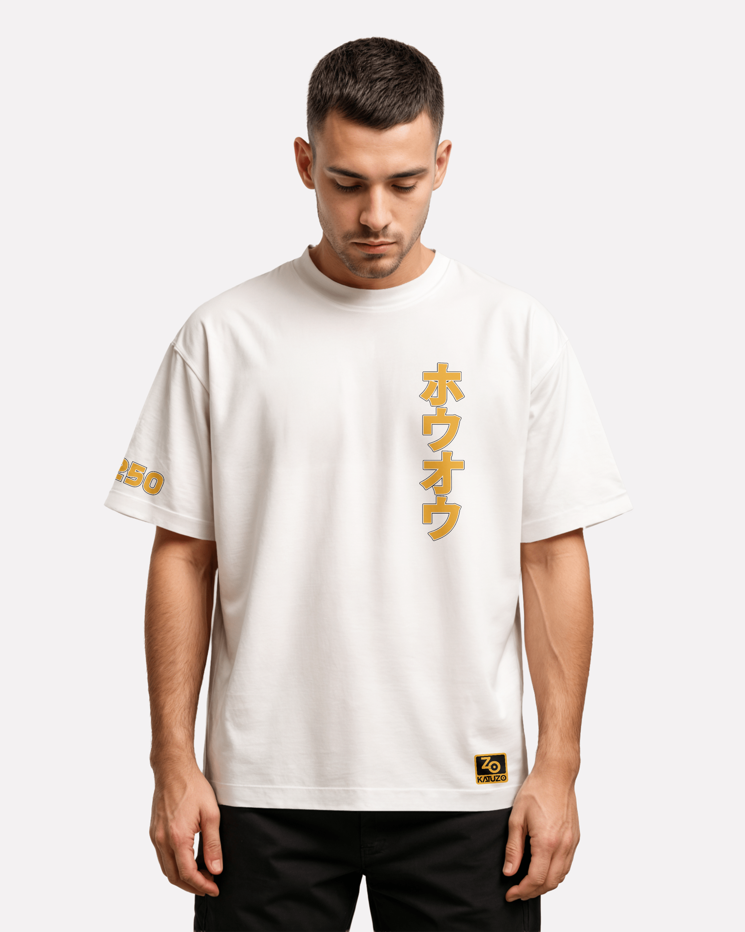 Ho-Oh Oversize/Box T-shirt Unisex biała/czarna
