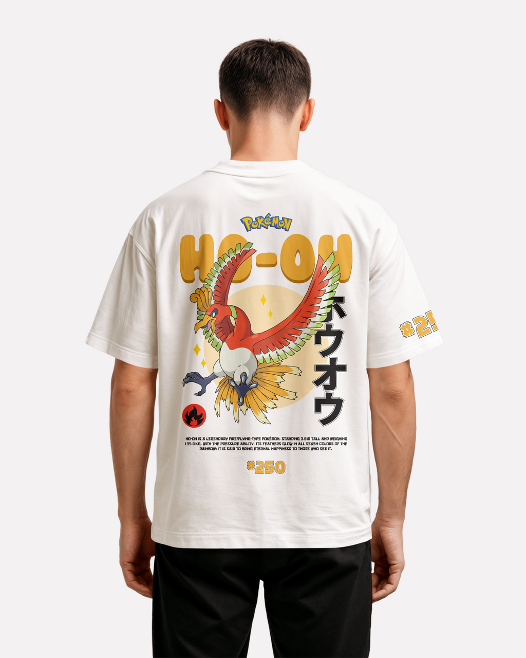 Ho-Oh Oversize/Box T-shirt Unisex biała/czarna