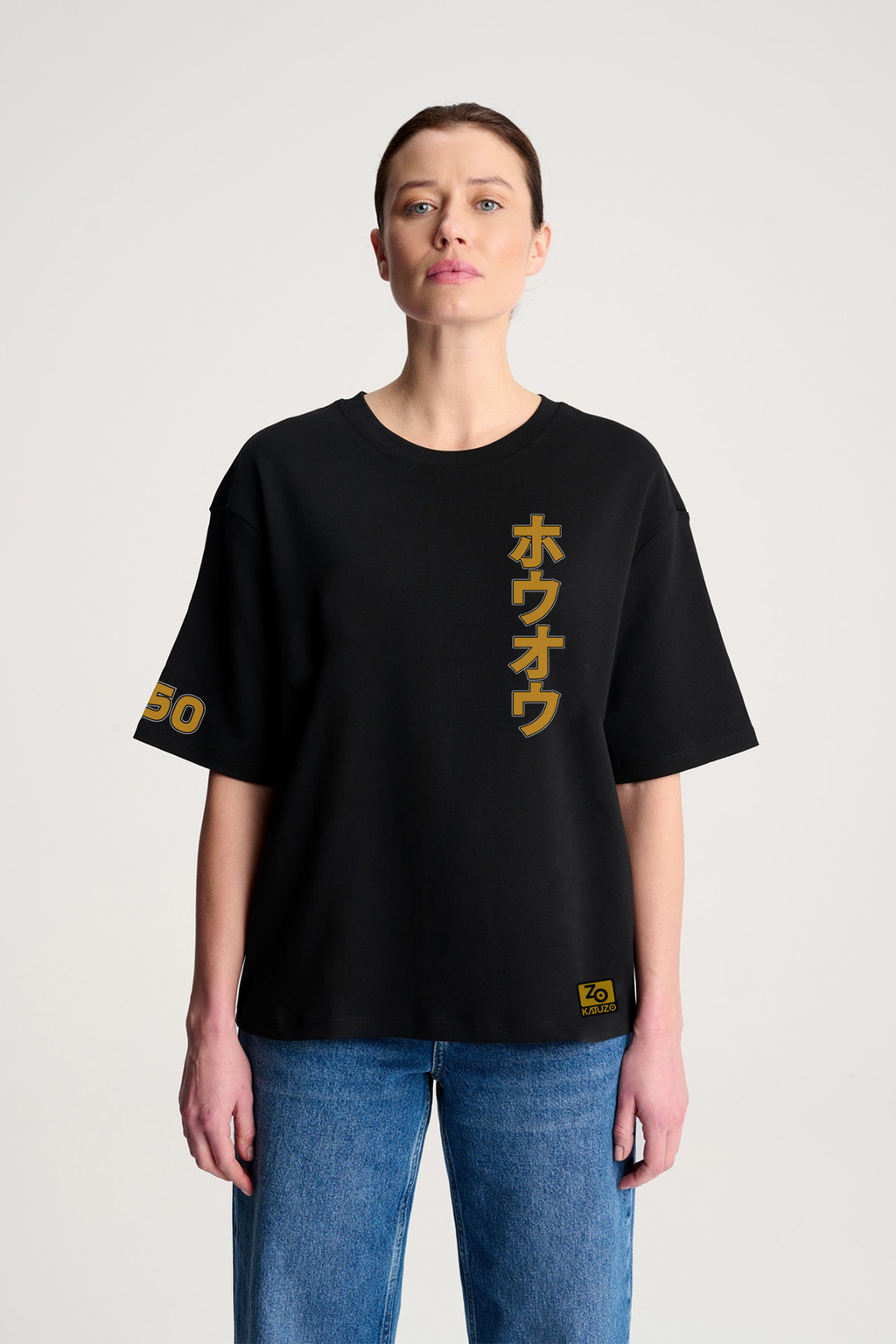 Ho-Oh Oversize/Box T-shirt Unisex biała/czarna