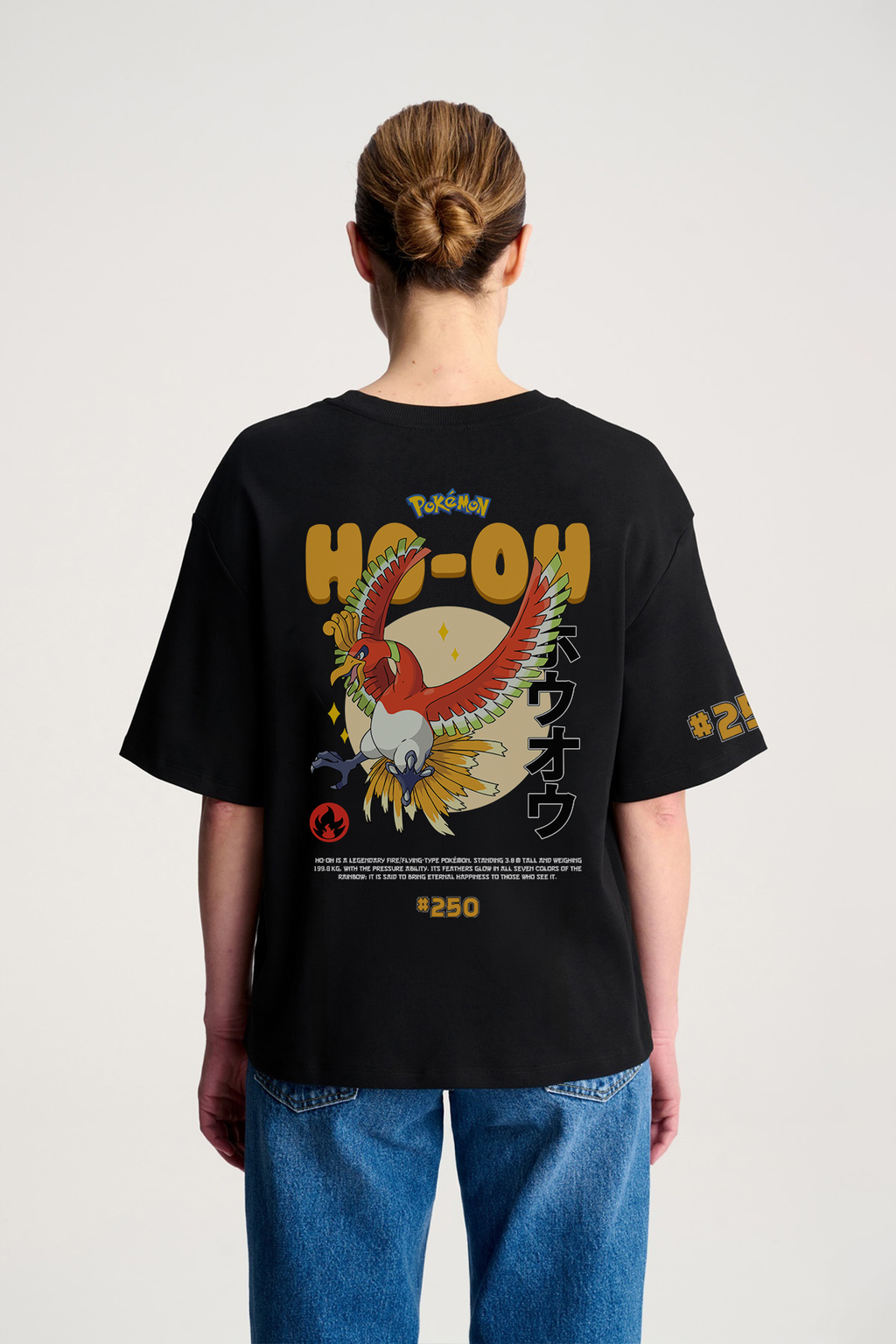 Ho-Oh Oversize/Box T-shirt Unisex biała/czarna