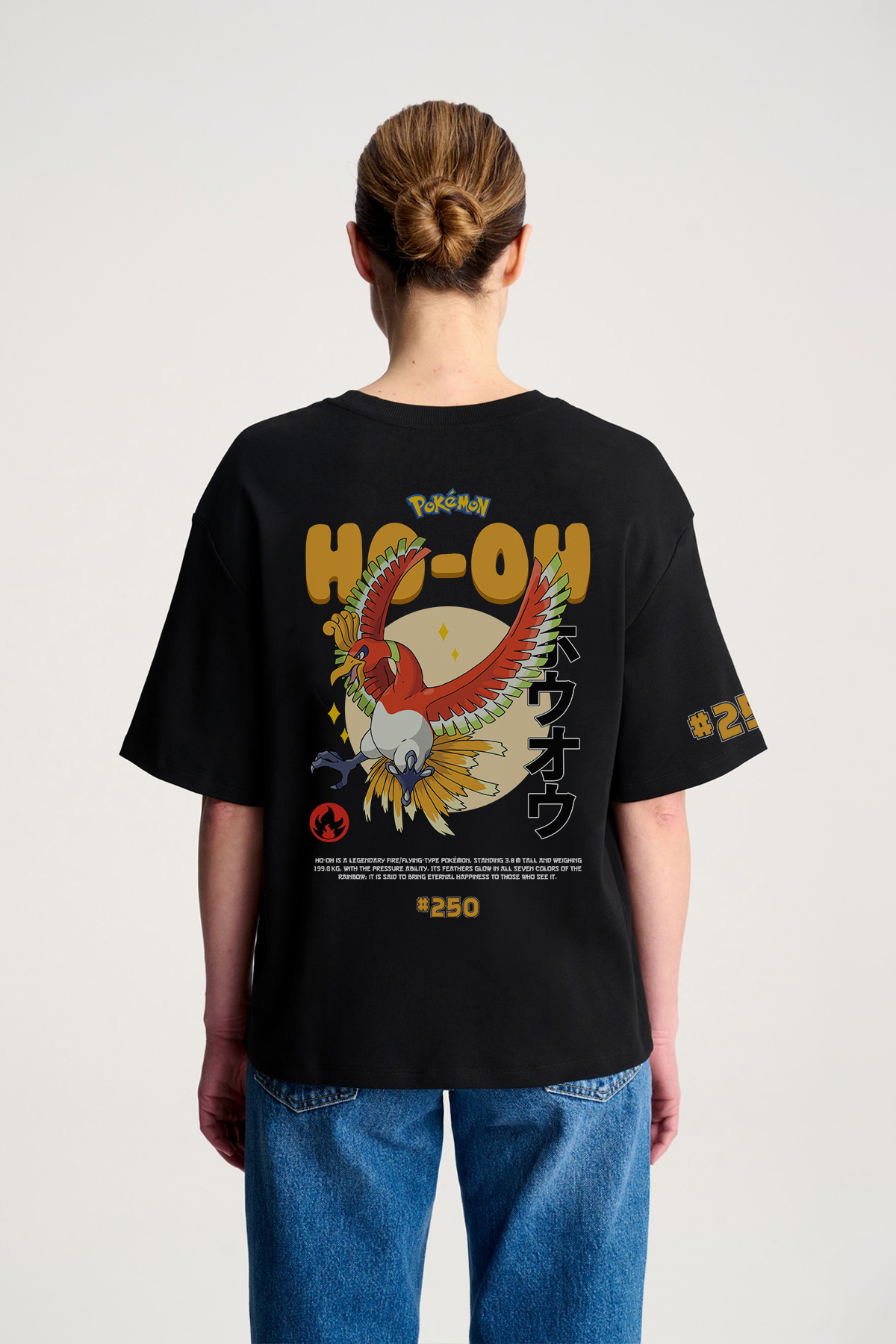 Ho-Oh Oversize/Box T-shirt Unisex biała/czarna