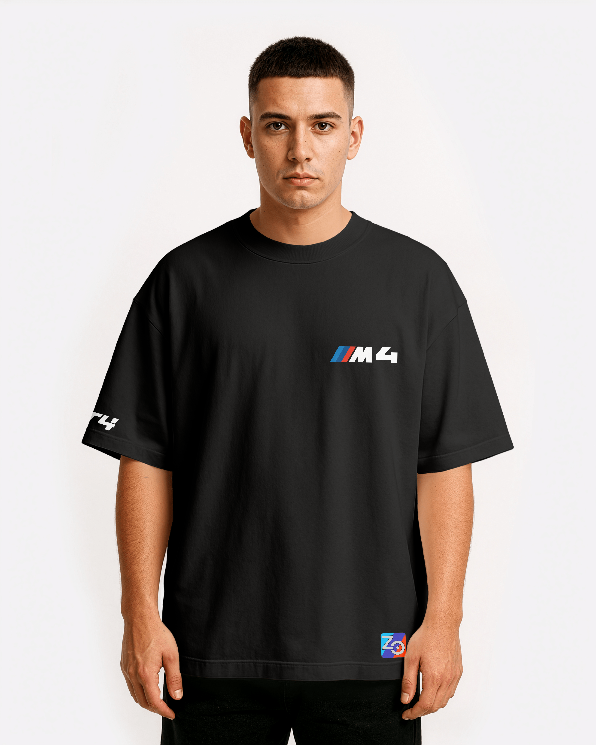 BMW M4 GT4 G82 Oversize T-shirt Unisex biała/czarna