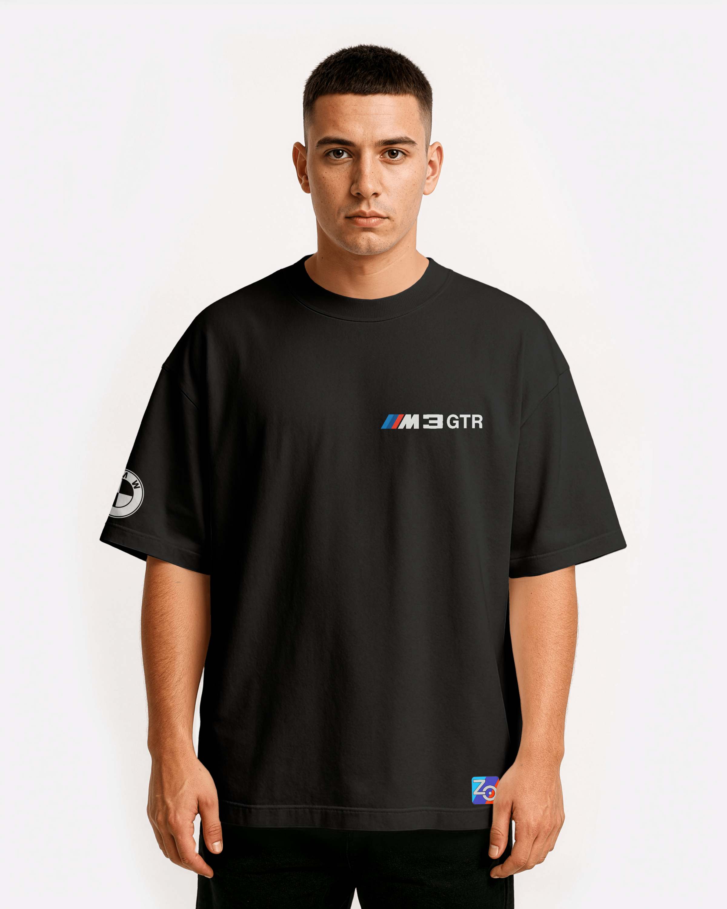 BMW M3 GTR Oversize T-shirt Unisex biała/czarna