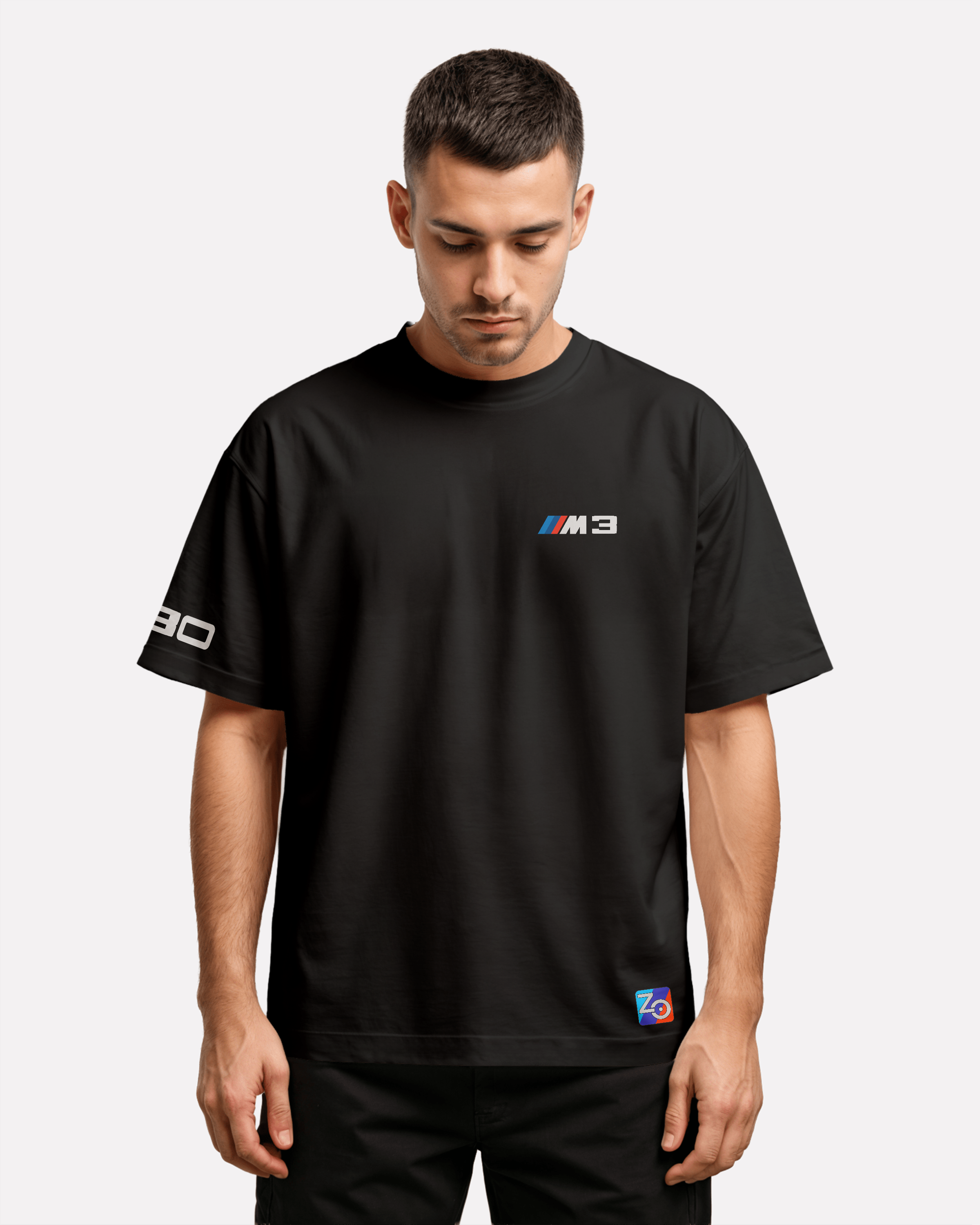 BMW M3 E30 Oversize T-shirt Unisex biała/czarna