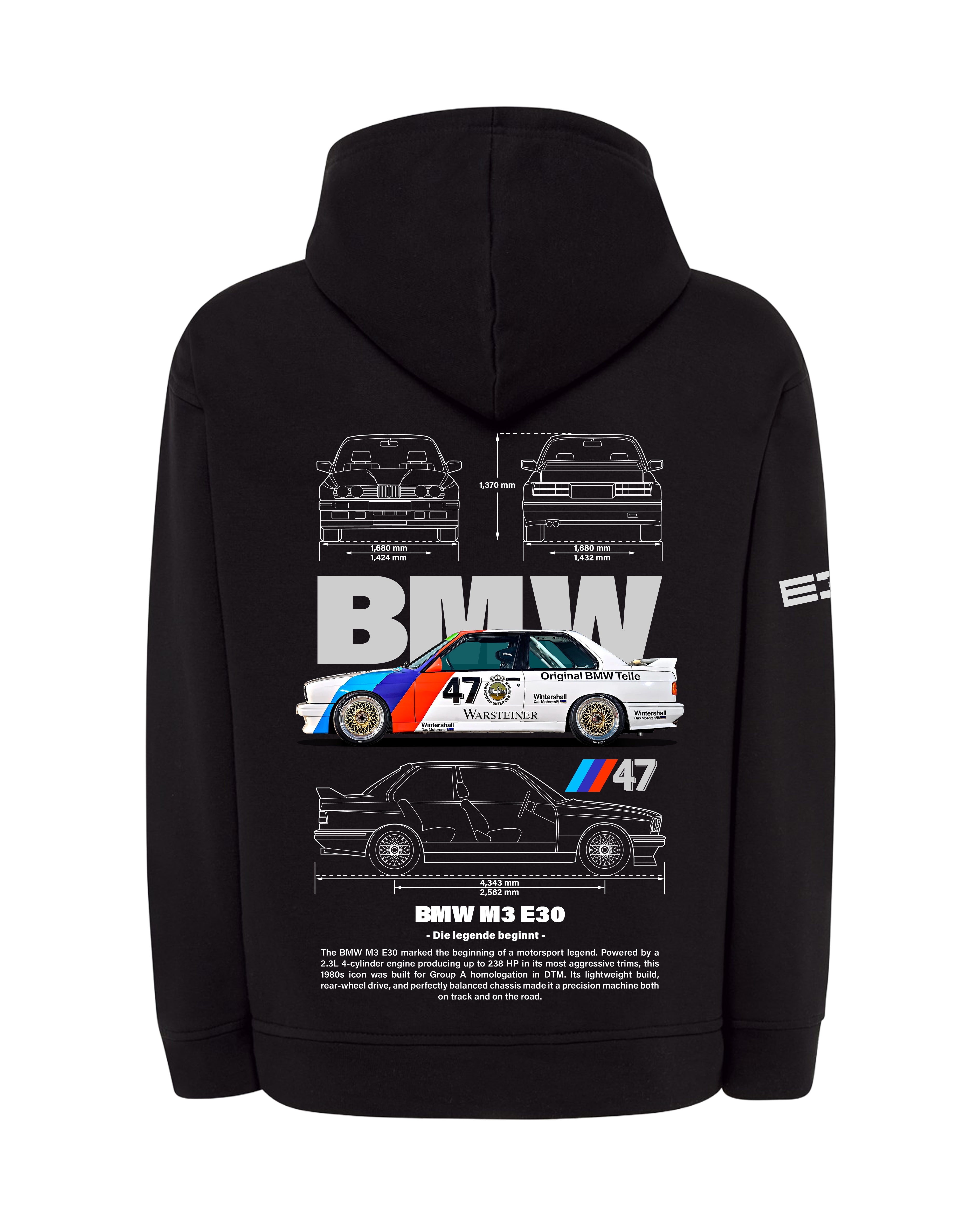 BMW M3 E30 Bluza z kapturem 320g