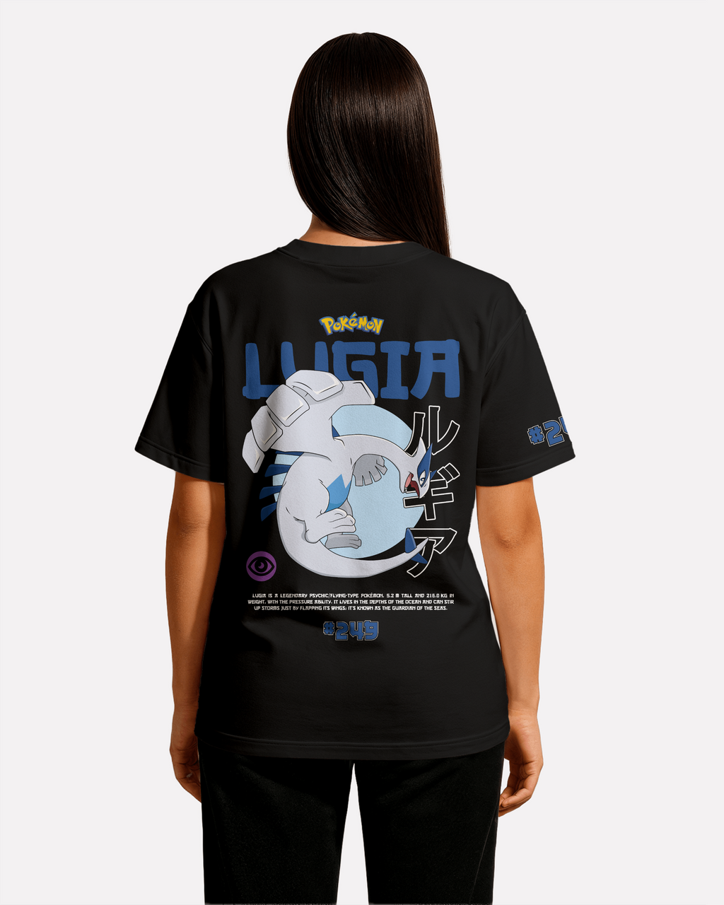 Lugia Oversize/Box T-shirt Unisex biała/czarna (Kopia)