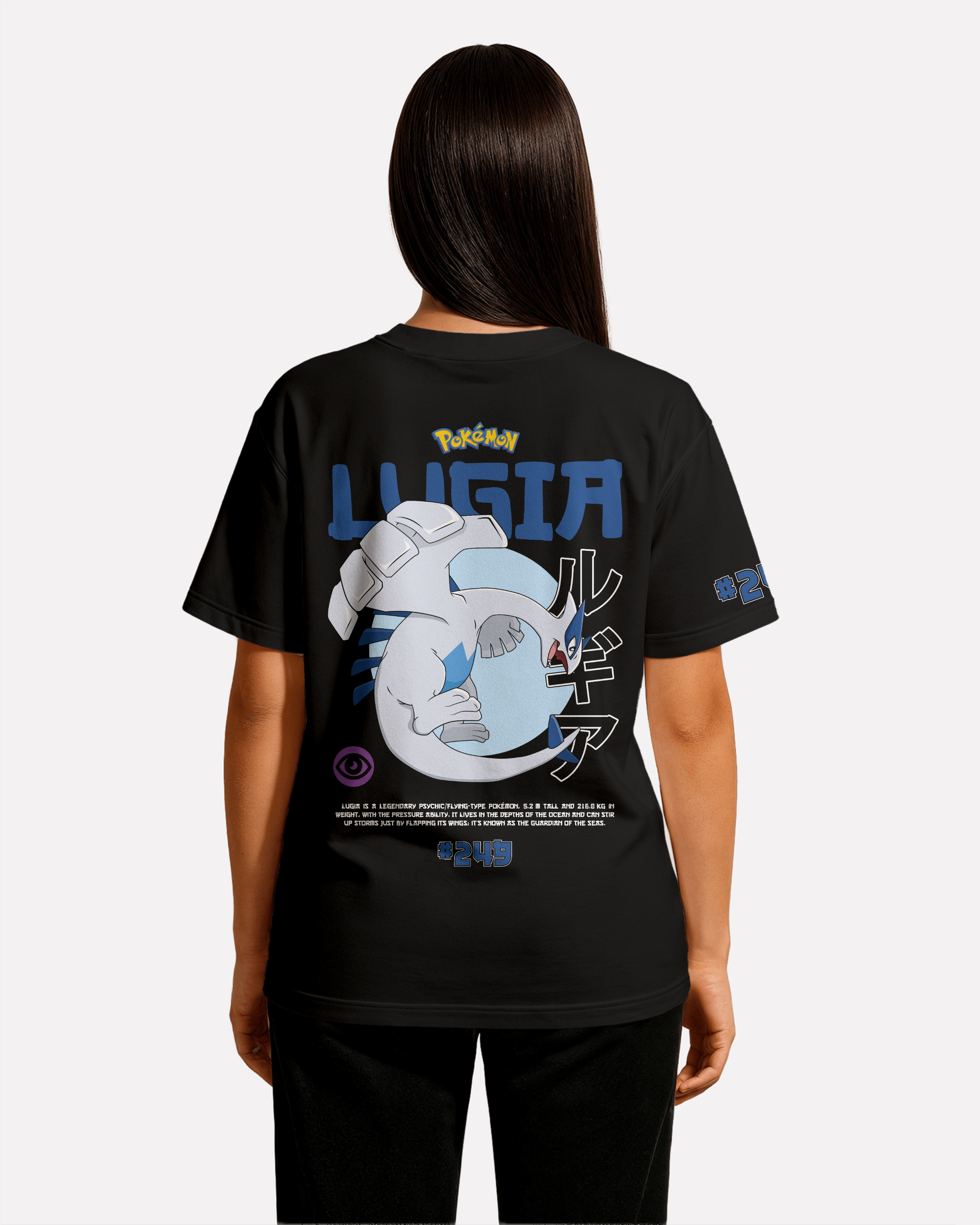 Lugia Oversize/Box T-shirt Unisex biała/czarna (Kopia)