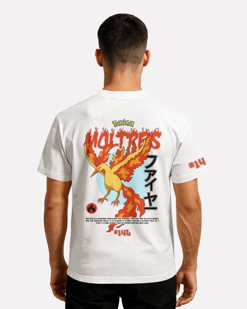 Moltres T-shirt Classic Unisex biała/czarna