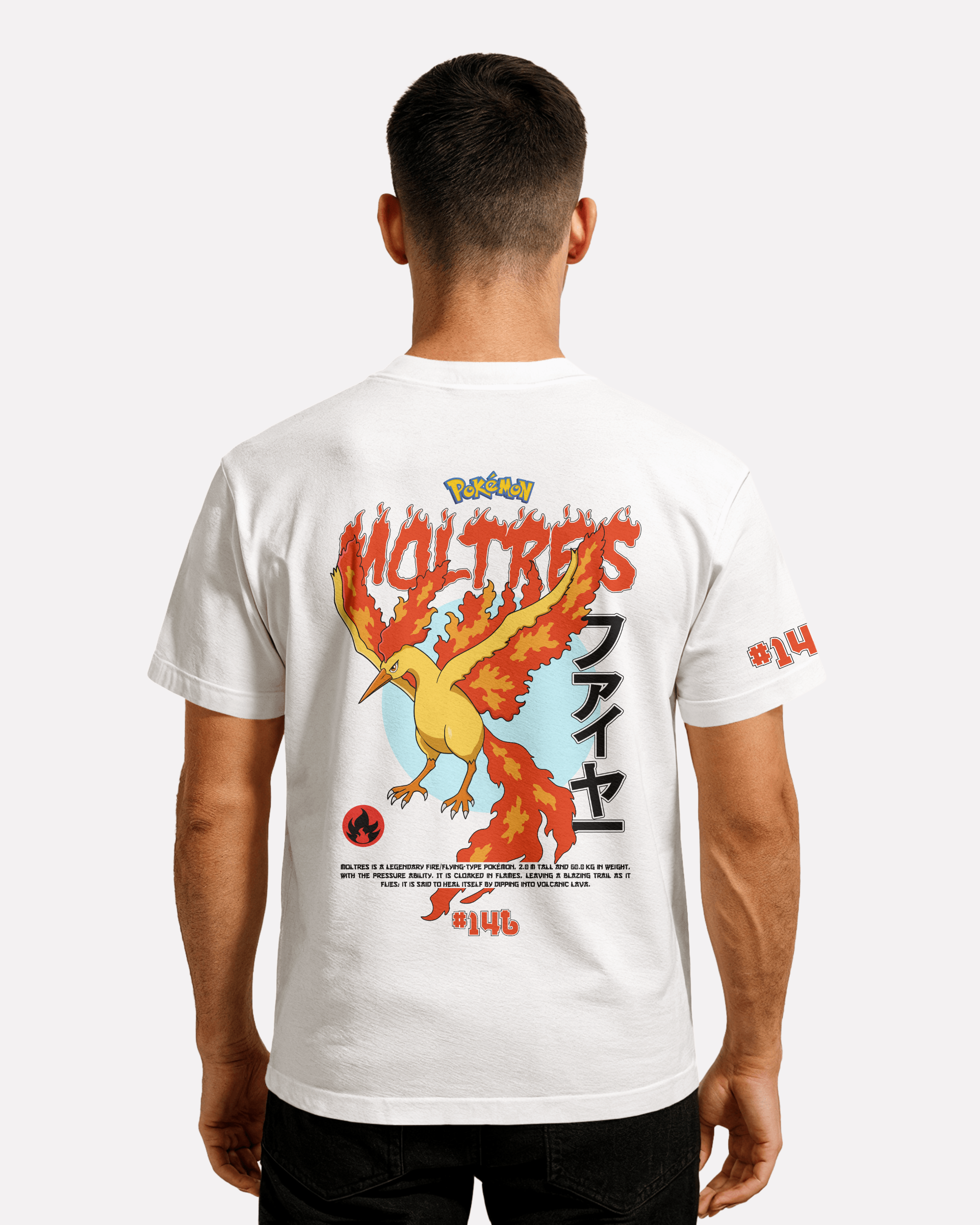 Moltres T-shirt Classic Unisex biała/czarna