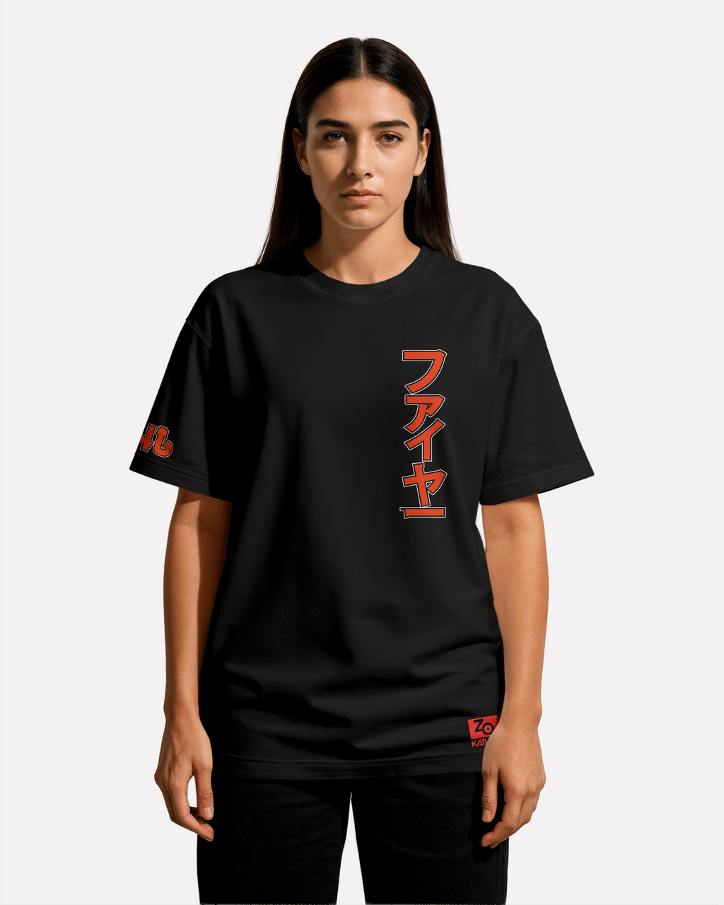 Moltres  Oversize/Box T-shirt Unisex biała/czarna