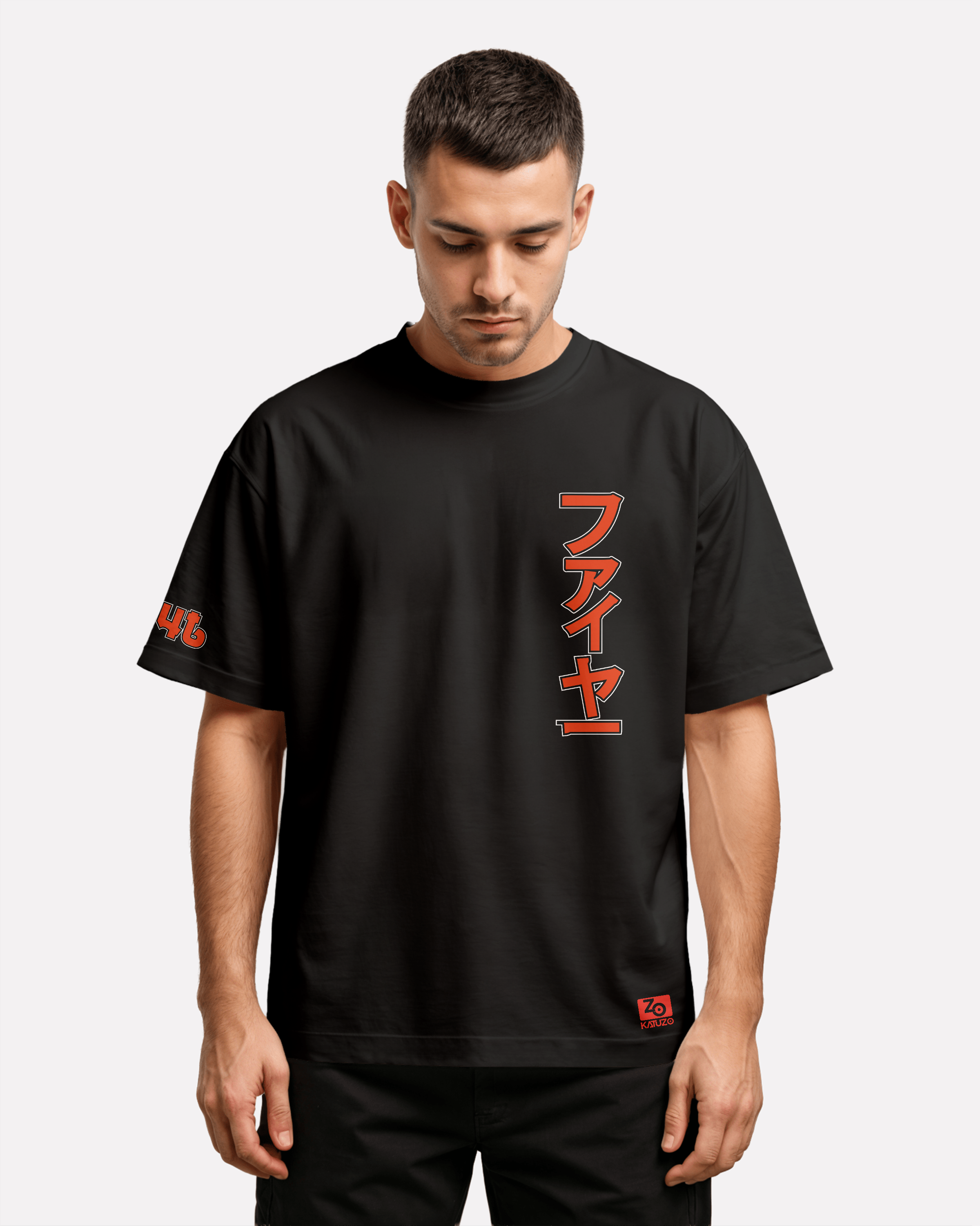 Moltres  Oversize/Box T-shirt Unisex biała/czarna