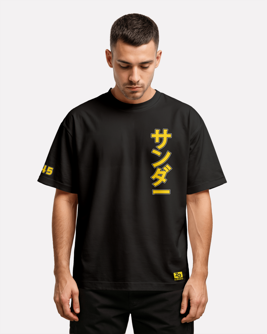 Zapdos Oversize/Box T-shirt Unisex biała/czarna