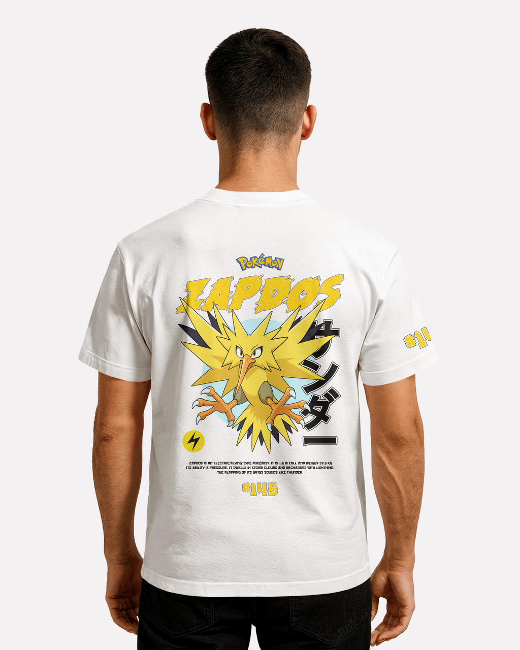 Zapdos T-shirt Classic Unisex biała/czarna