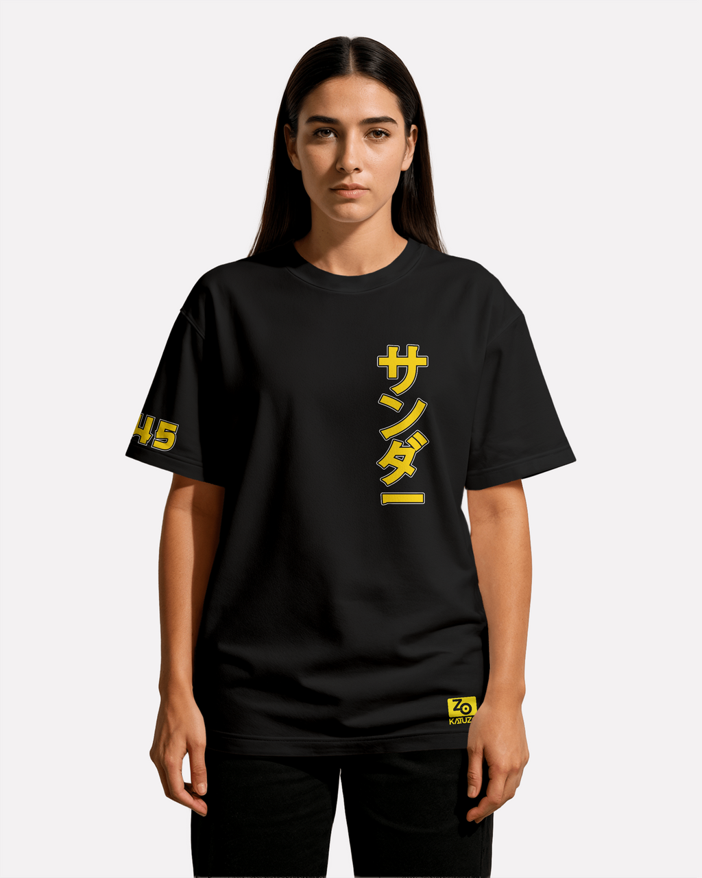 Zapdos Oversize/Box T-shirt Unisex biała/czarna