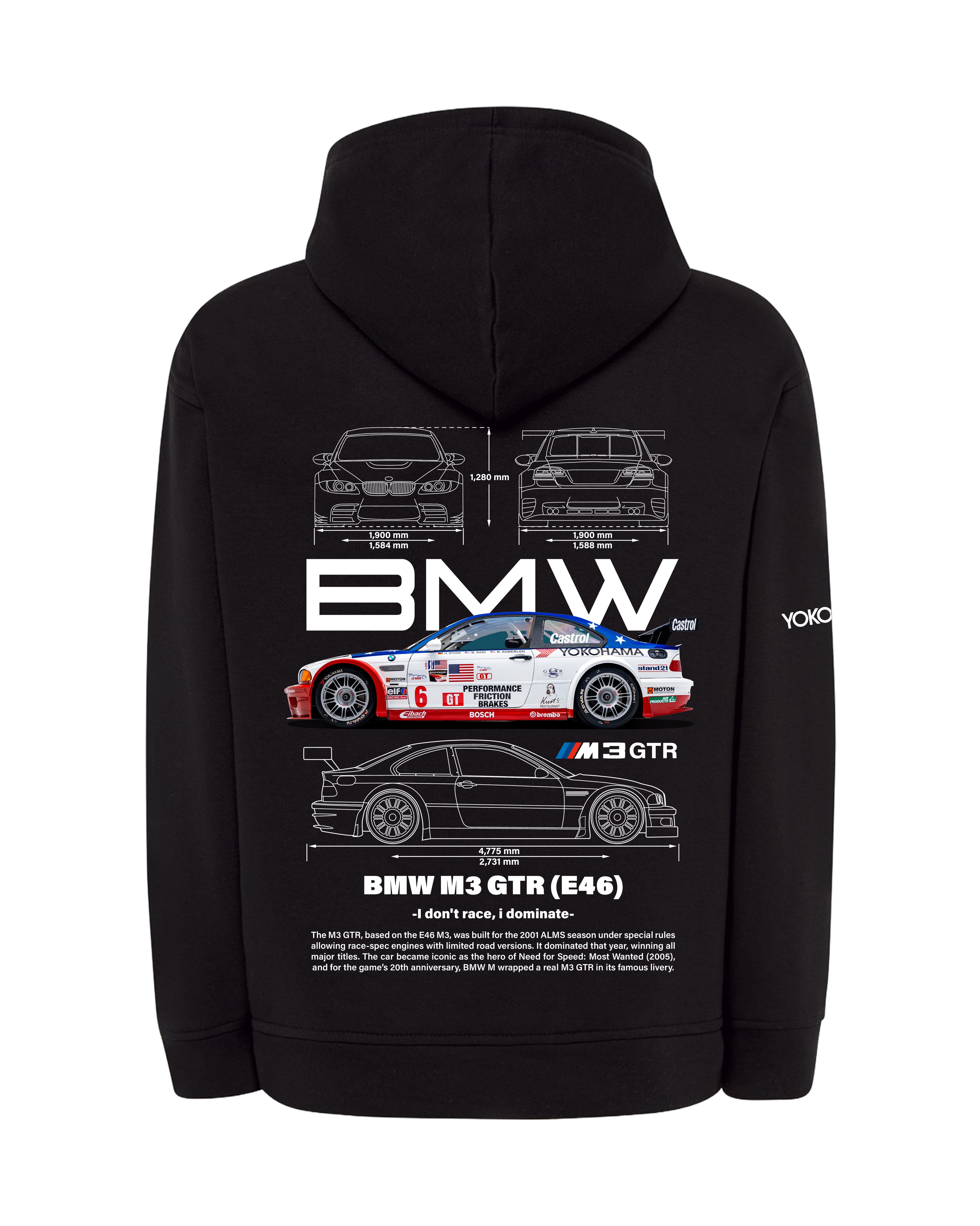 BMW M3 GTR E46 Bluza z kapturem 320g