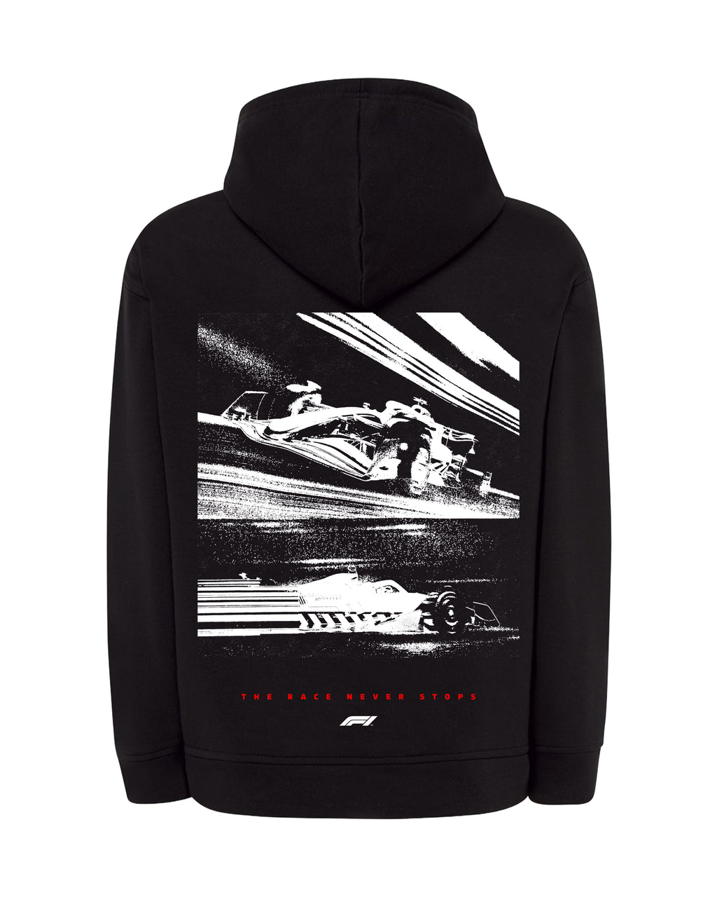 F1 Bluza z kapturem 320g czarna/czerwona