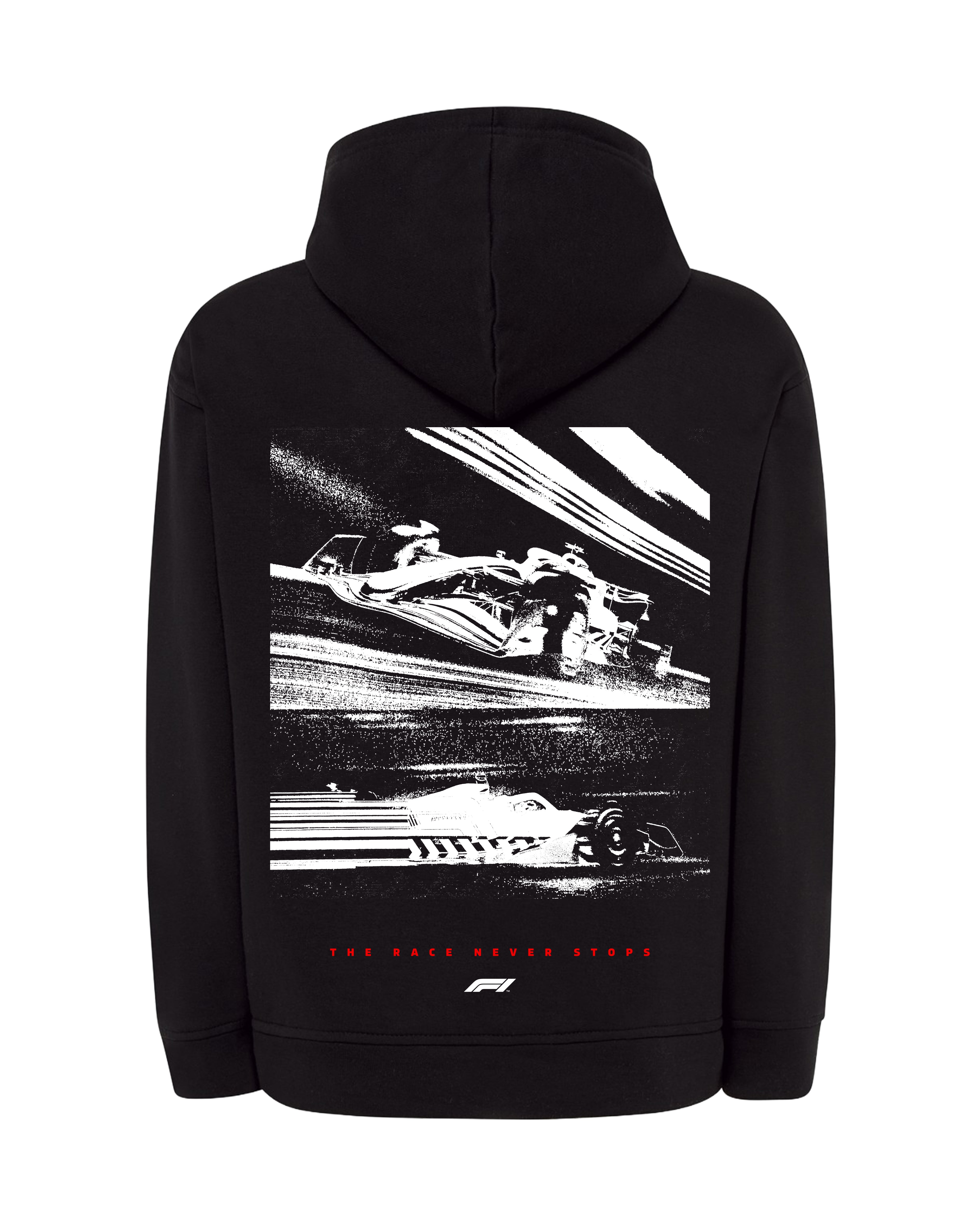 F1 Bluza z kapturem 320g czarna/czerwona