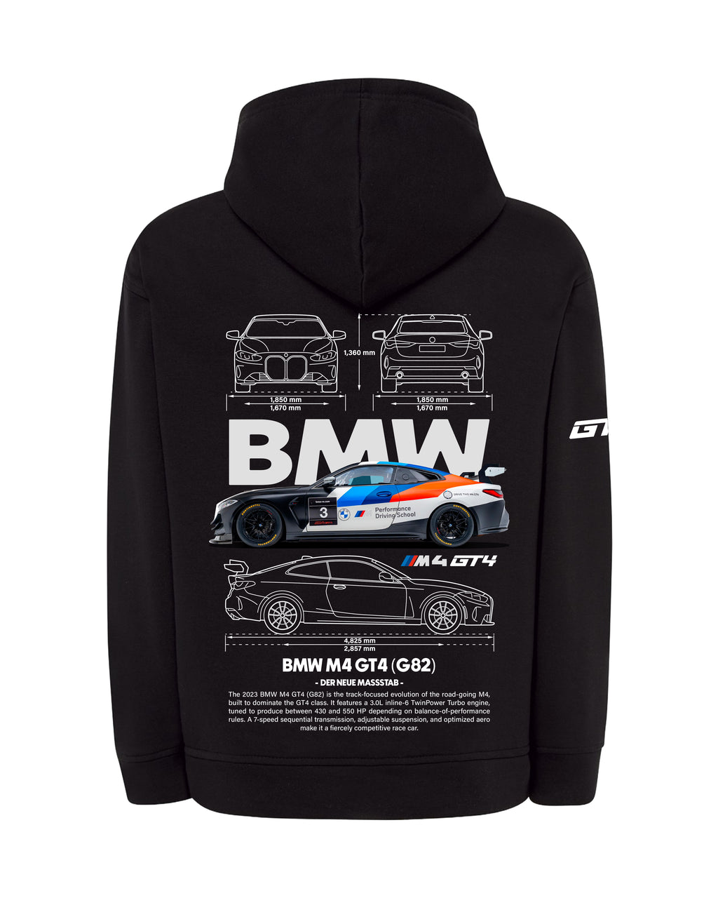 BMW M4 GT4 G82 Bluza z kapturem 320g
