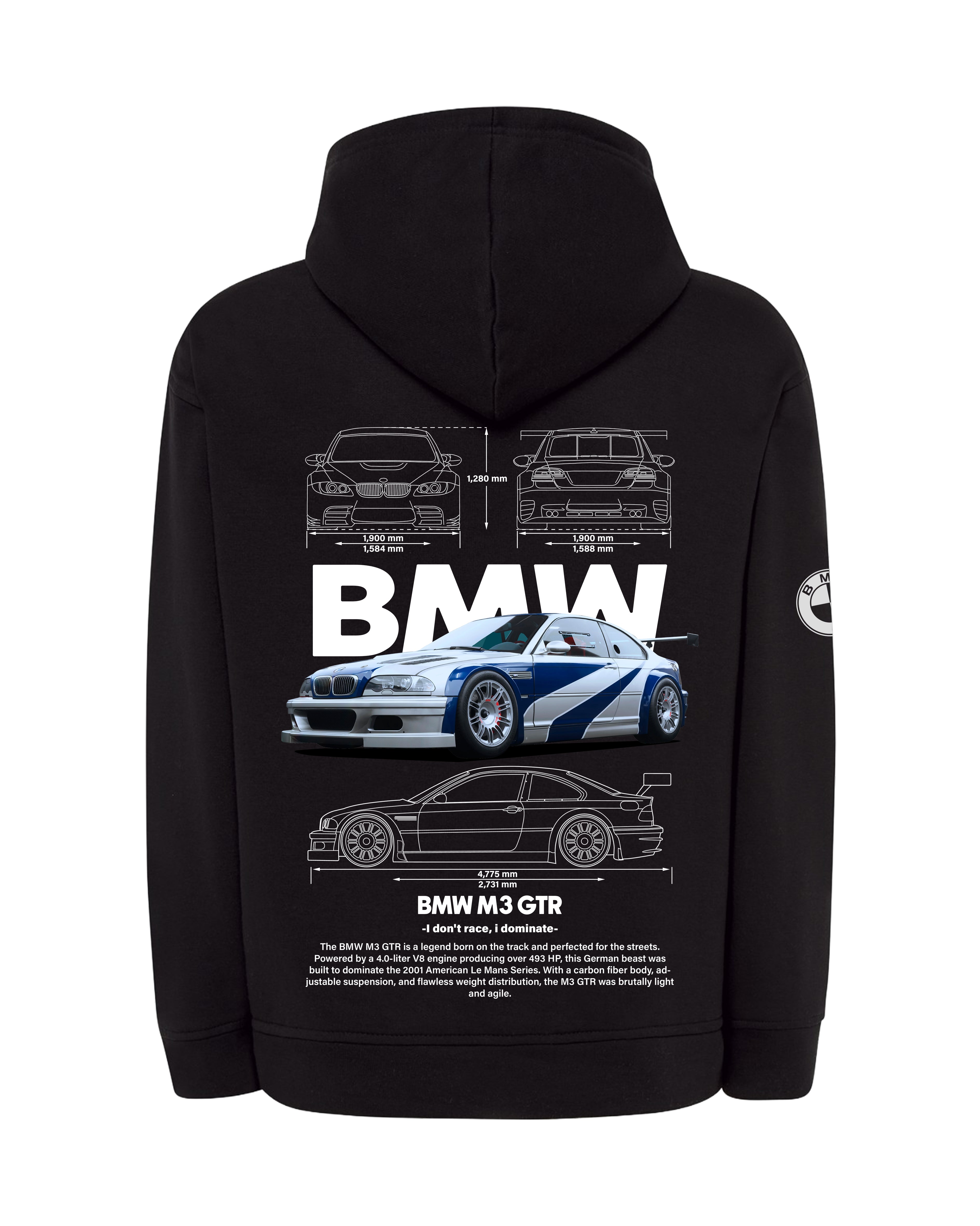 BMW M3 GTR Bluza z kapturem 320g