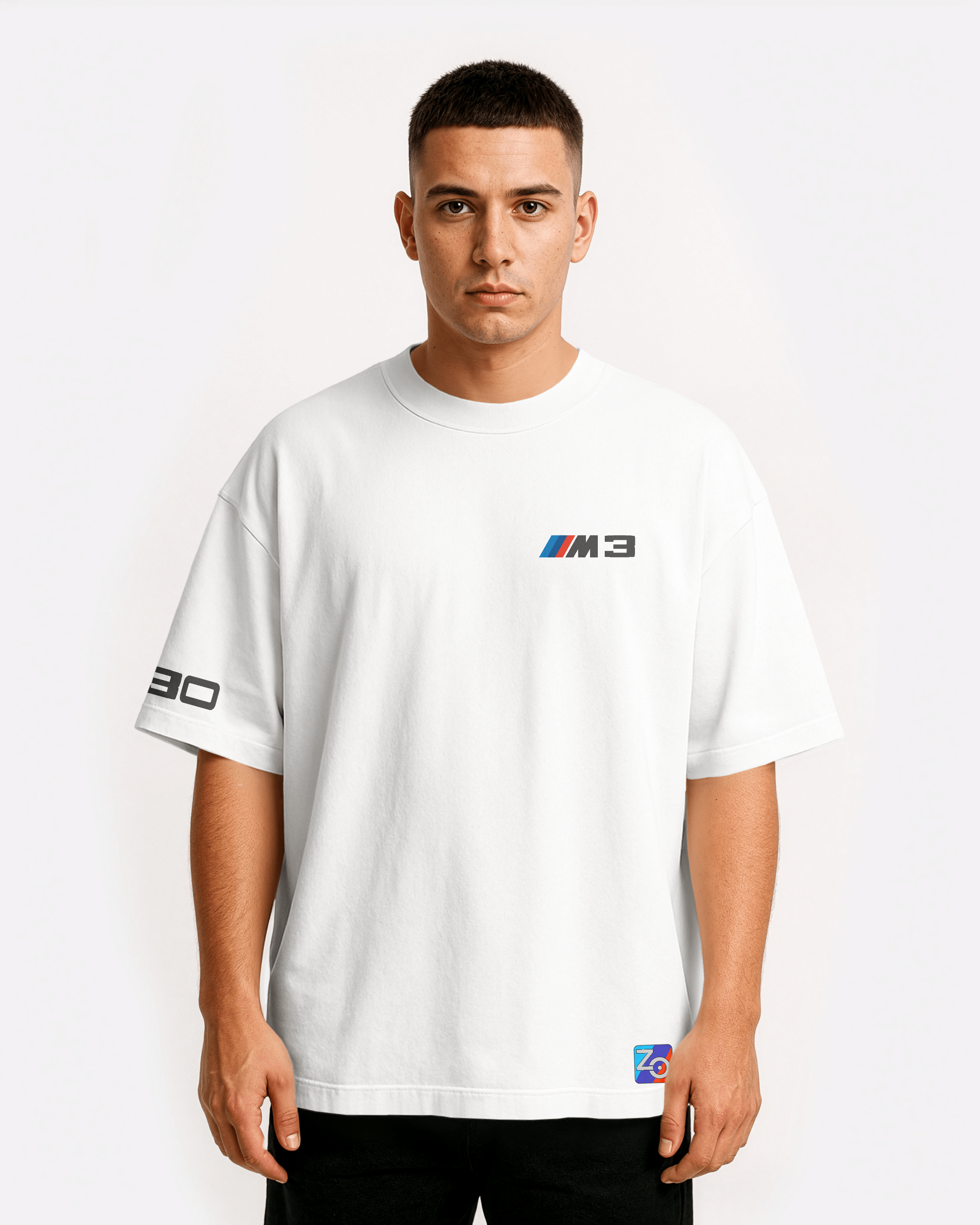 BMW M3 E30 Oversize T-shirt Unisex biała/czarna