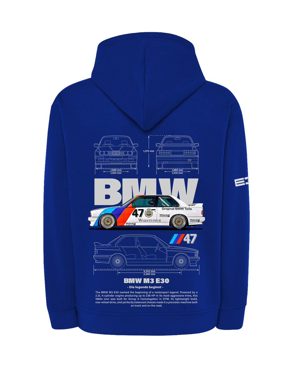 BMW M3 E30 Bluza z kapturem 320g