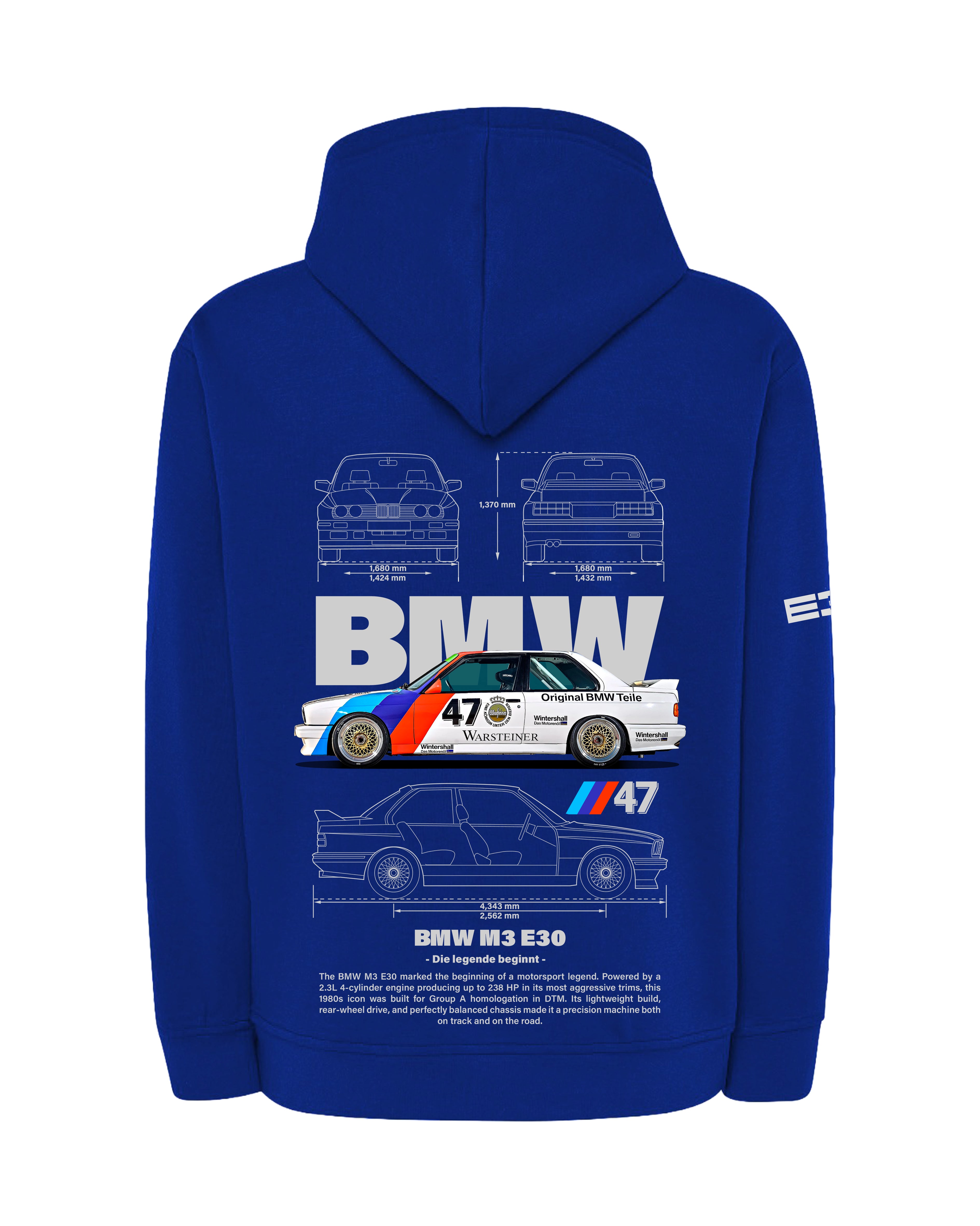 BMW M3 E30 Bluza z kapturem 320g