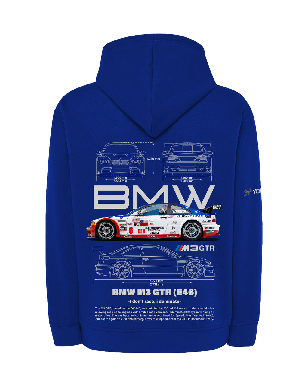 BMW M3 GTR E46 Bluza z kapturem 320g