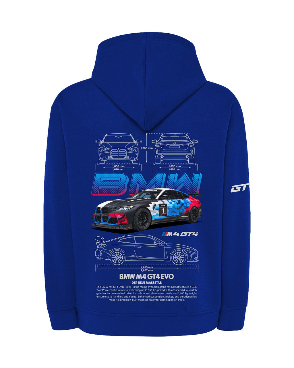 BMW M4 GT4 EVO Bluza z kapturem 320g