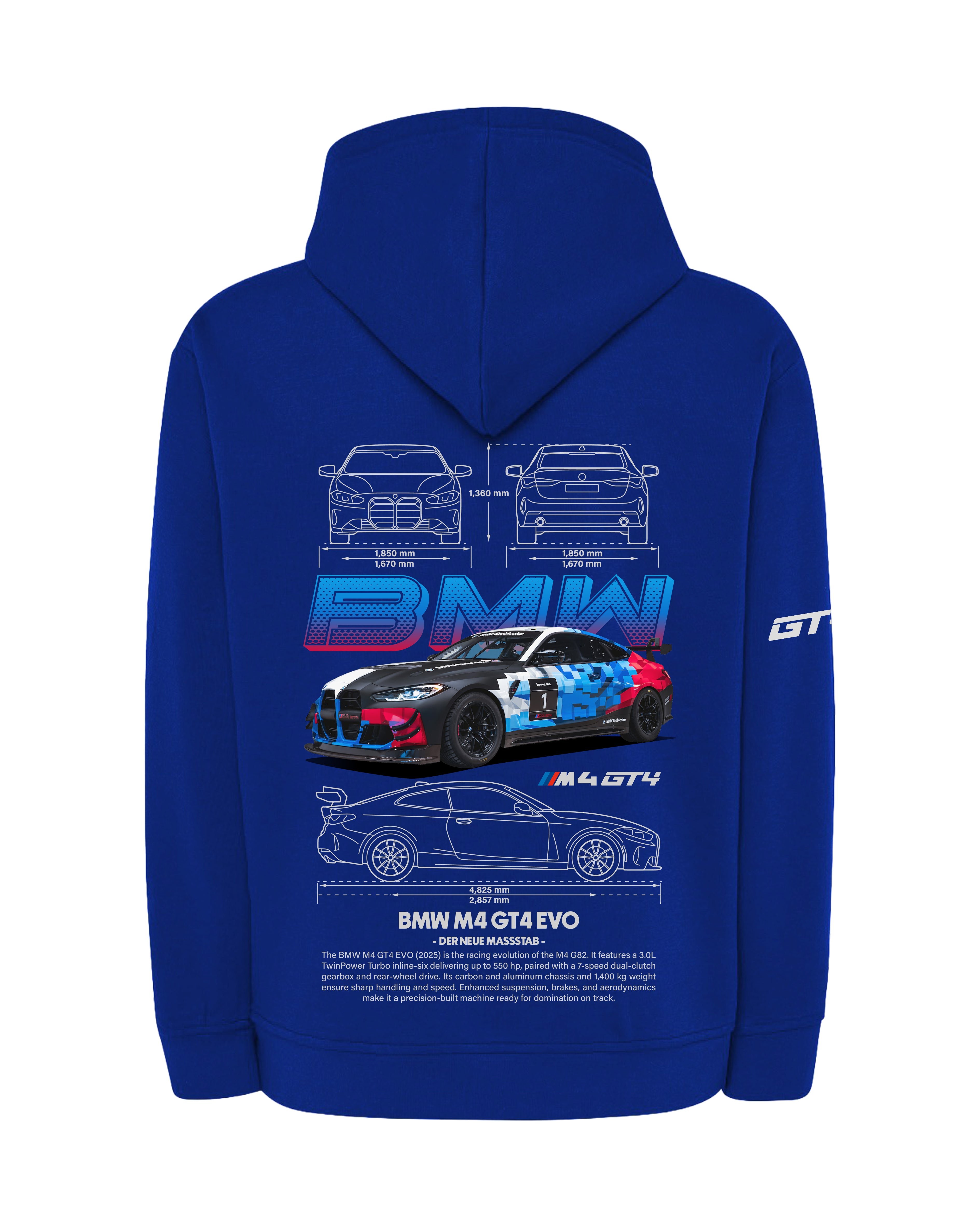 BMW M4 GT4 EVO Bluza z kapturem 320g