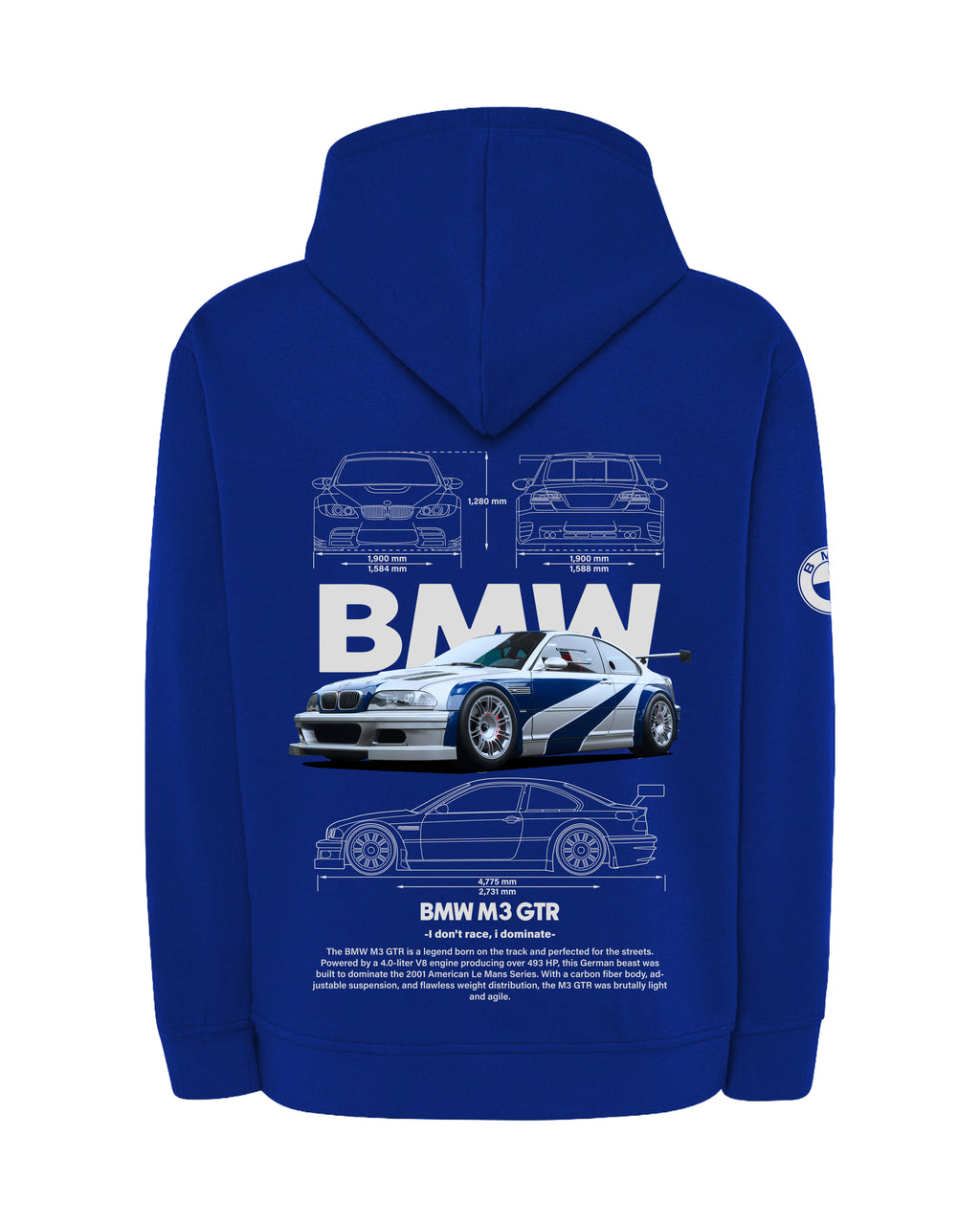 BMW M3 GTR Bluza z kapturem 320g