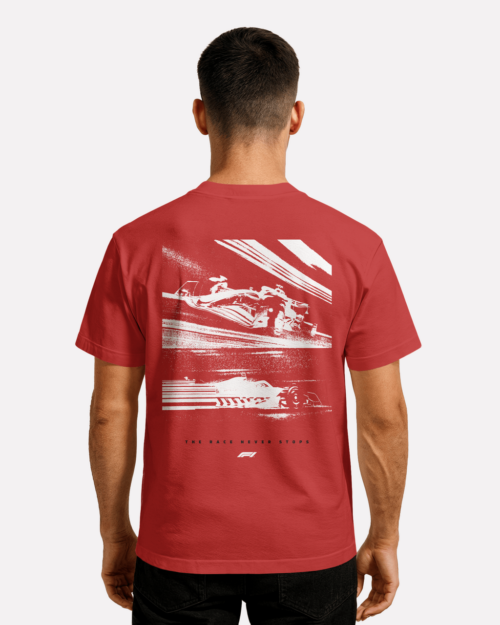F1  T-shirt Classic Unisex czerwona/czarna