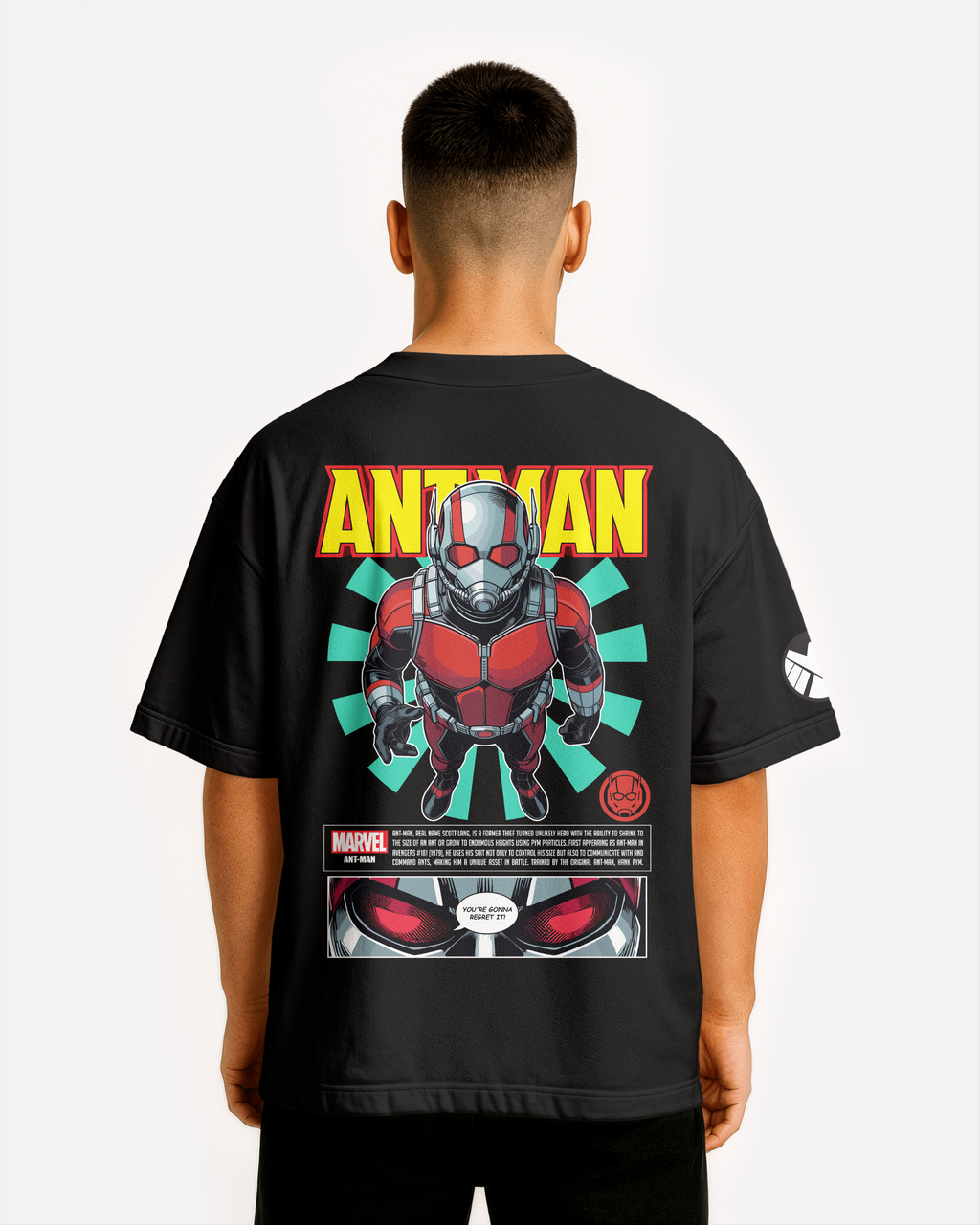 Ant Man Oversize/Box T-shirt Unisex biała/czarna