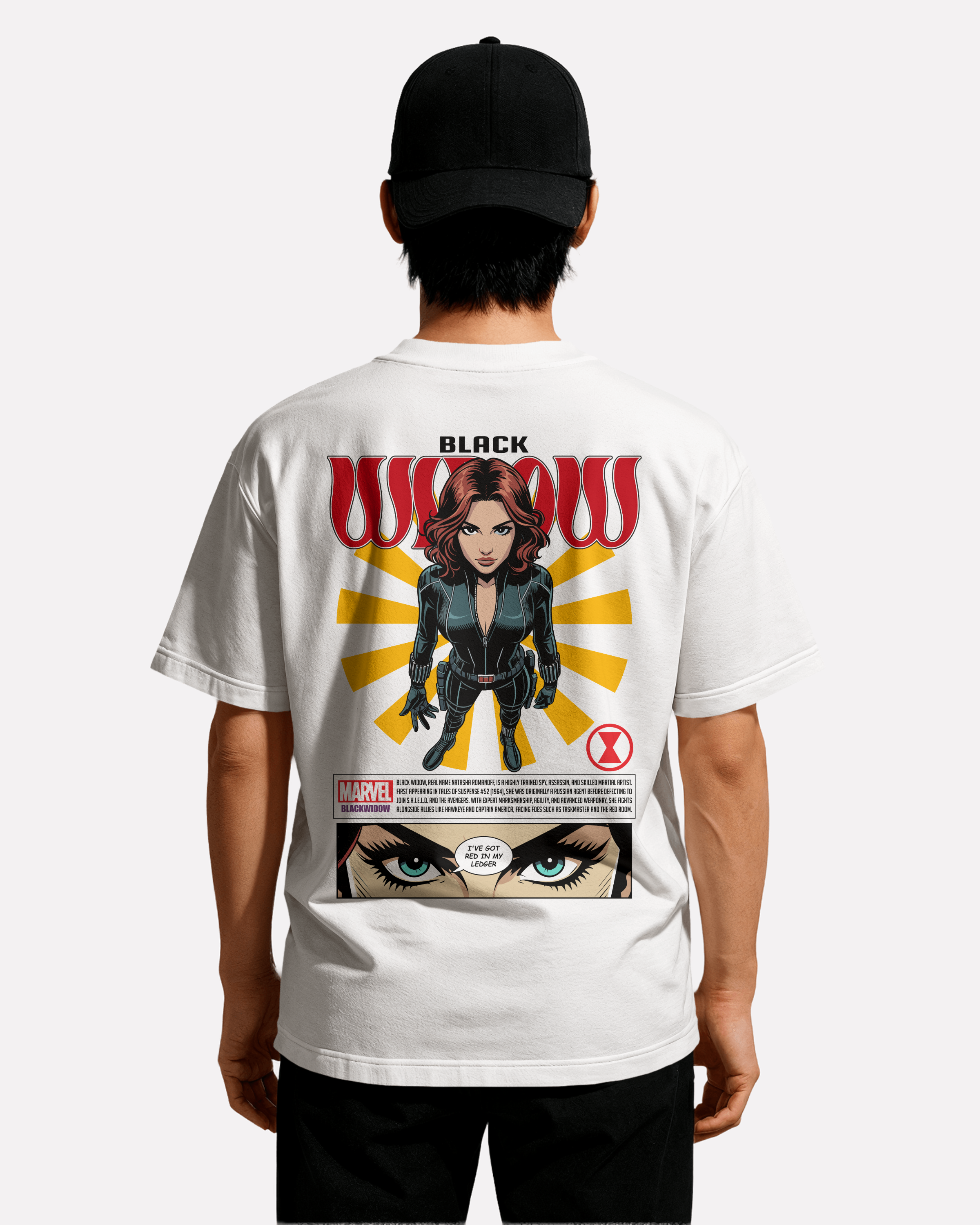 Black Widow T-shirt Classic Unisex biała/czarna