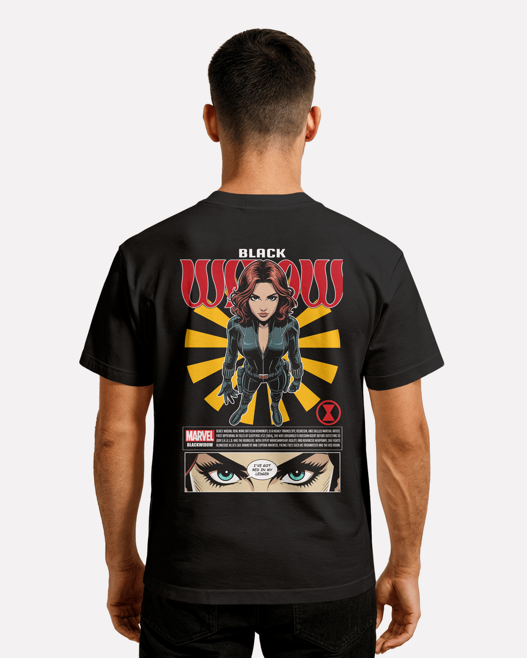Black Widow T-shirt Classic Unisex biała/czarna