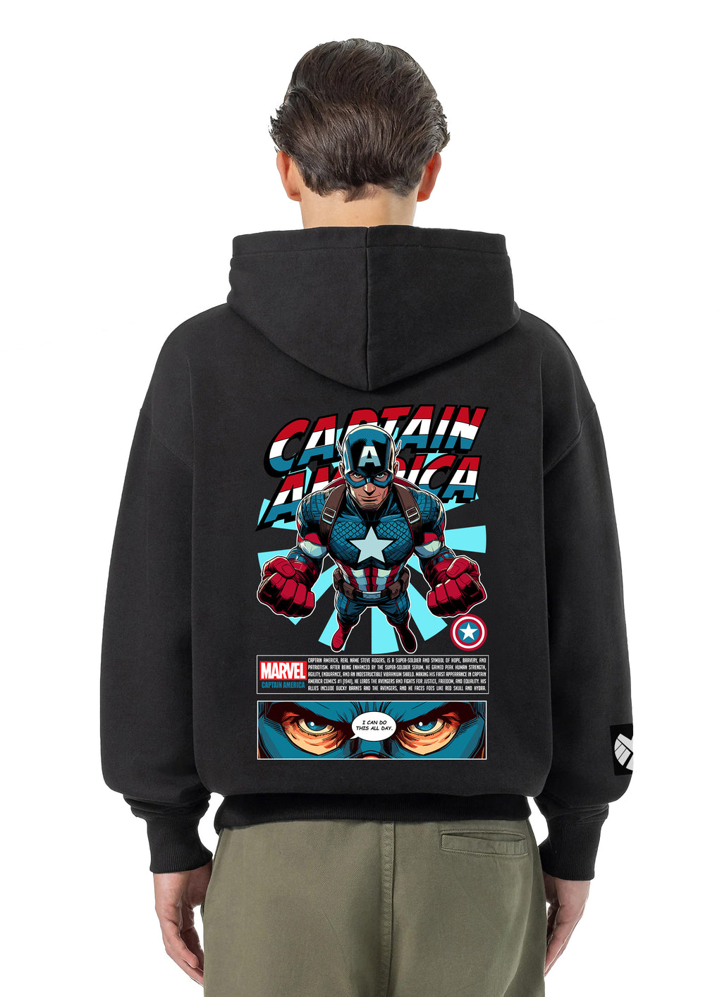 Captain America Bluza Oversize z kapturem 320g