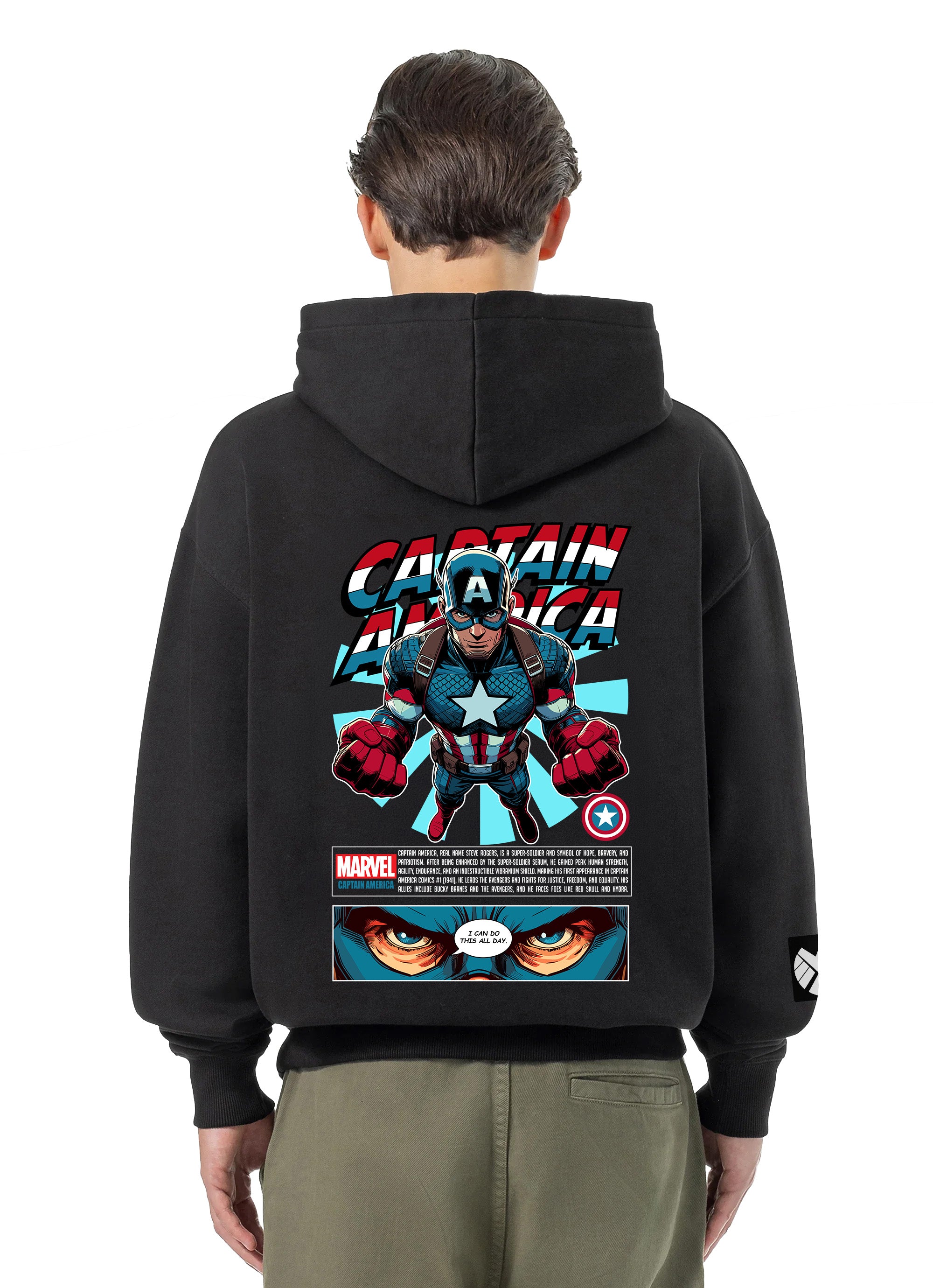 Captain America Bluza Oversize z kapturem 320g