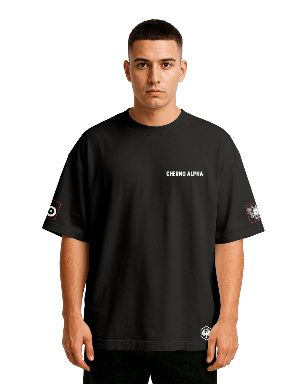Cherno Alpha Oversize T-shirt Unisex biała/czarna