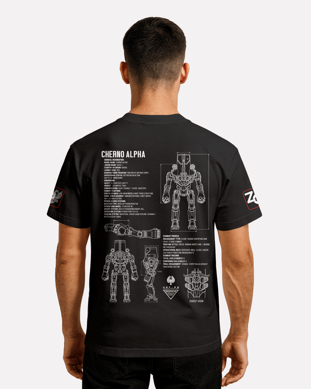 Cherno Alpha T-shirt Classic Unisex biała/czarna